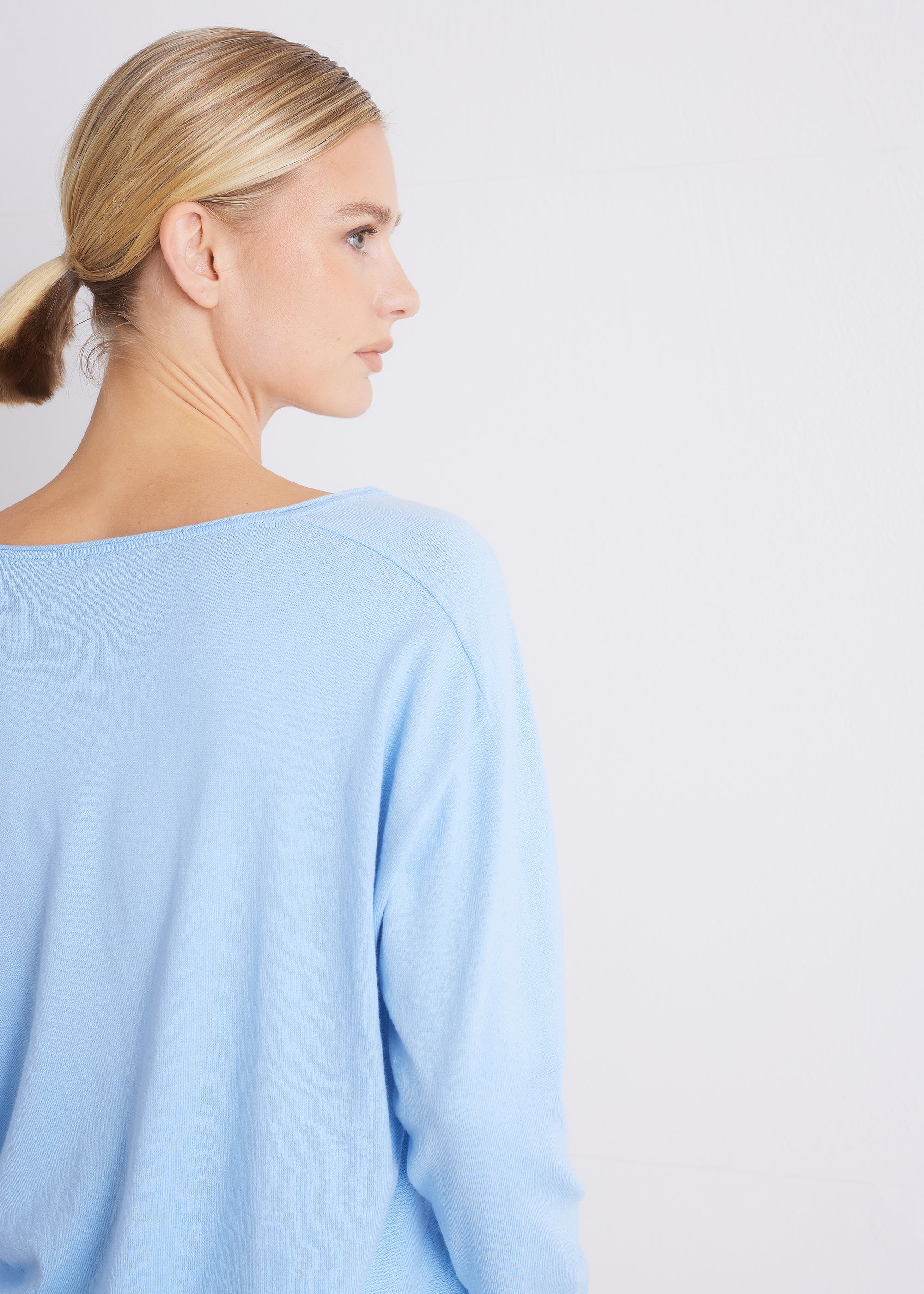 V-Ausschnitt-Pullover aus Baumwoll-Kaschmir-Mix (GOTS-zertifiziert)