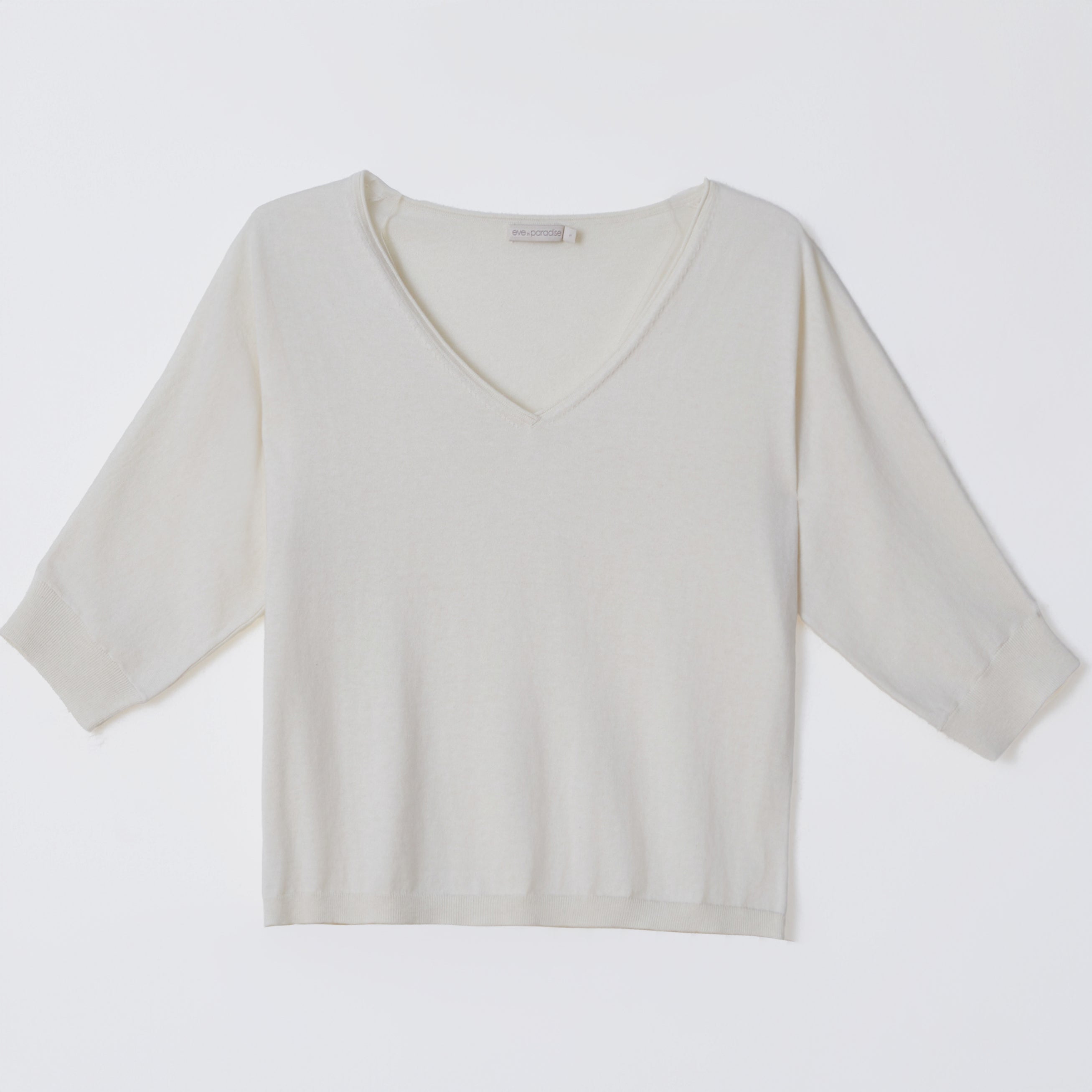 V-Ausschnitt-Pullover aus Baumwoll-Kaschmir-Mix