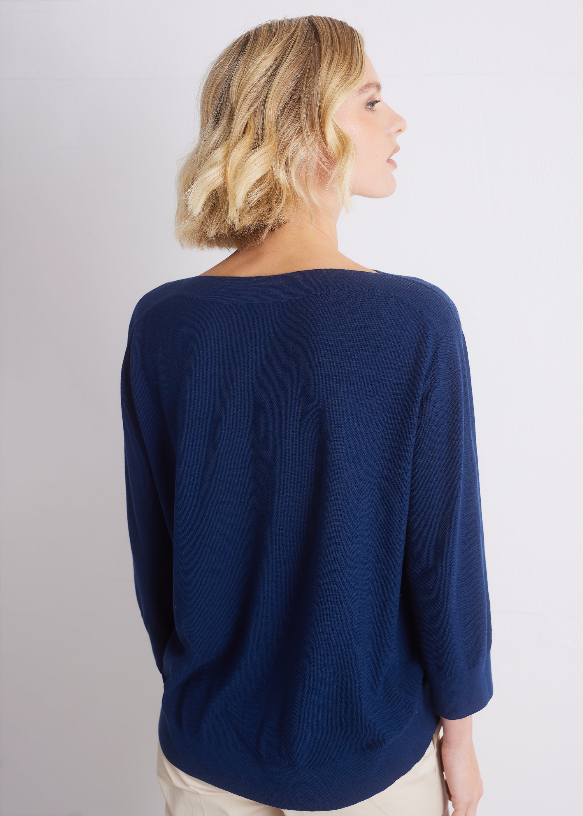 Feinstrickpullover aus Baumwoll-Seide-Mix