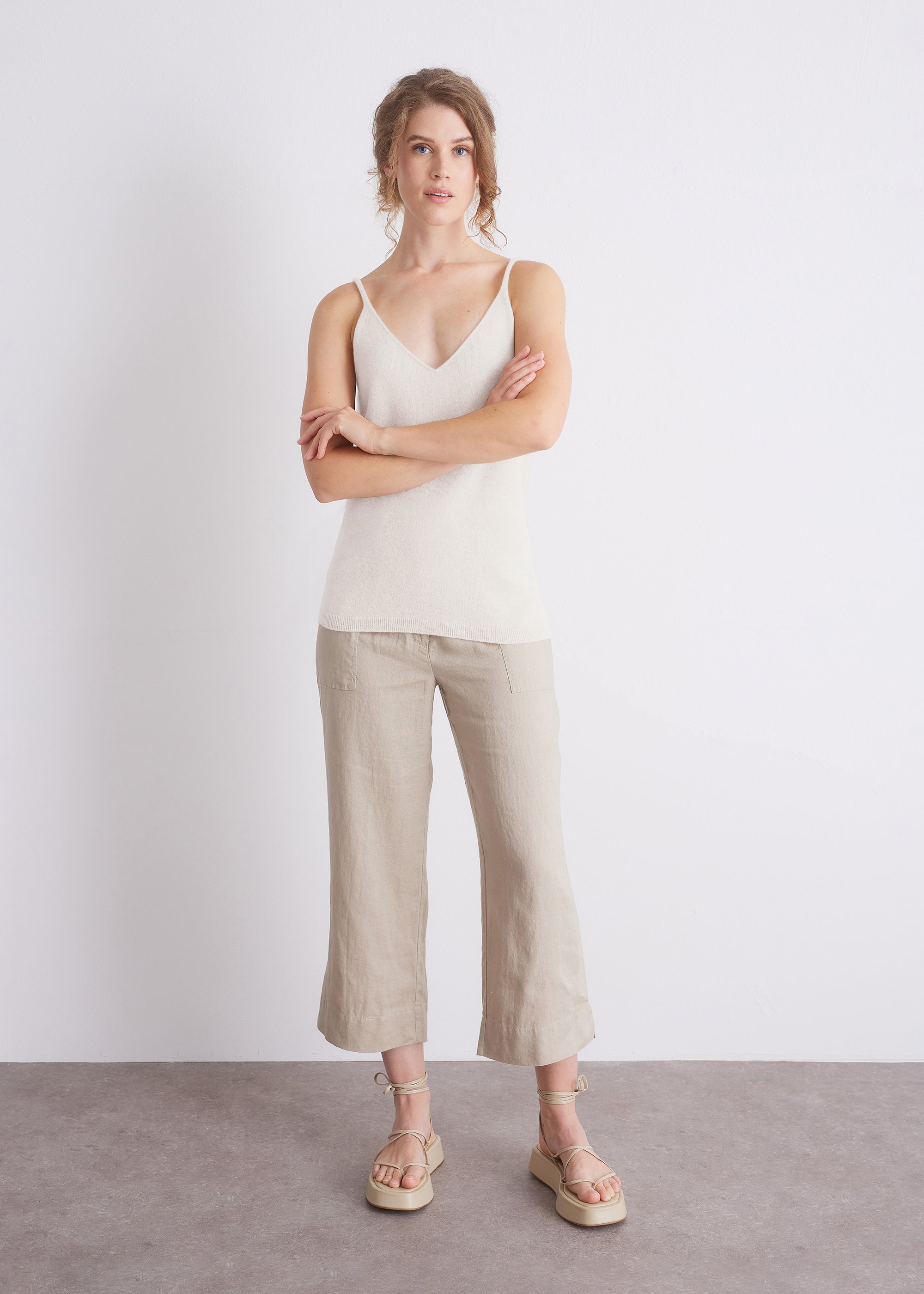 Kaschmir-Top mit V-Ausschnitt