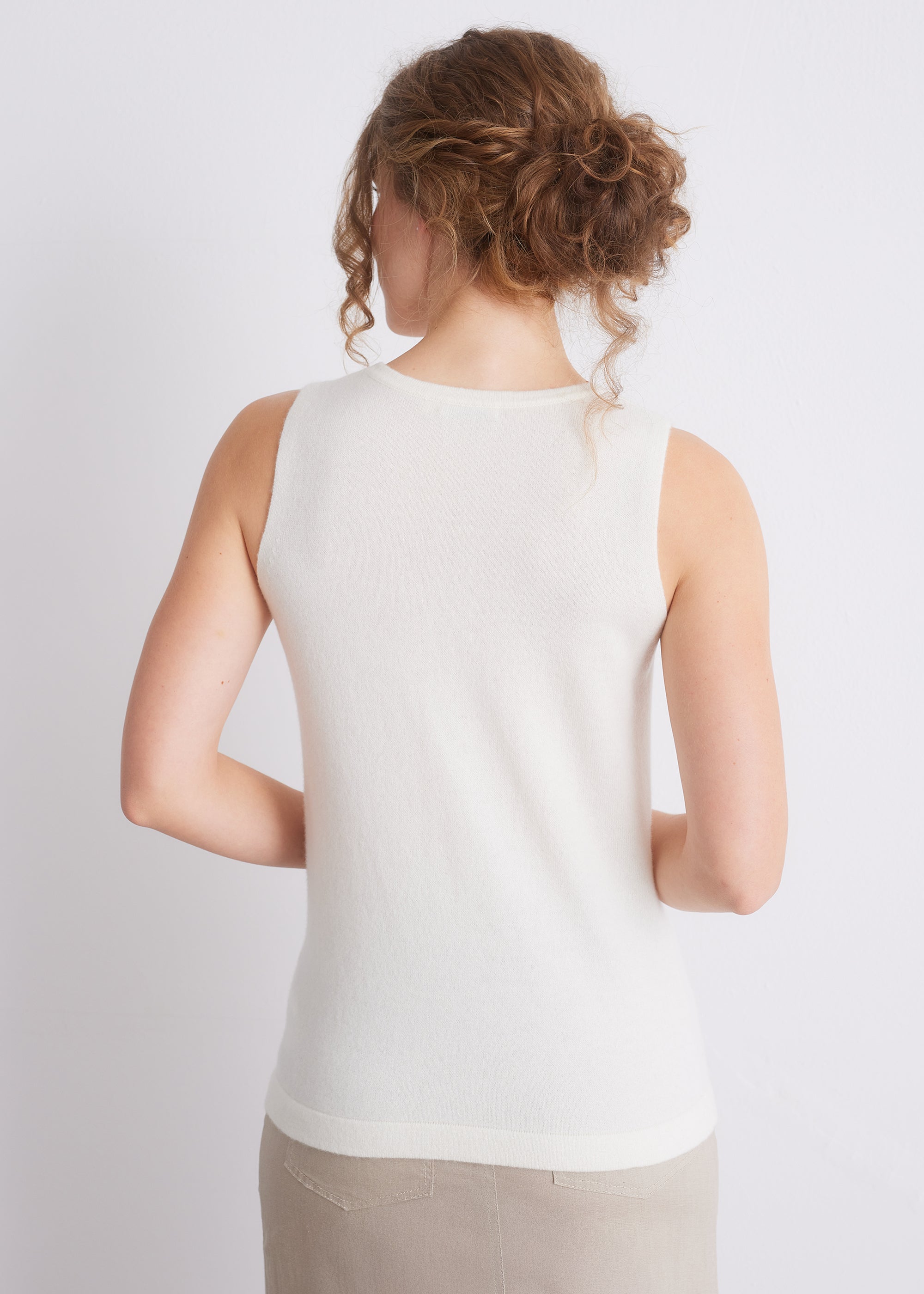 Kaschmir-Top mit Rundhalsausschnitt