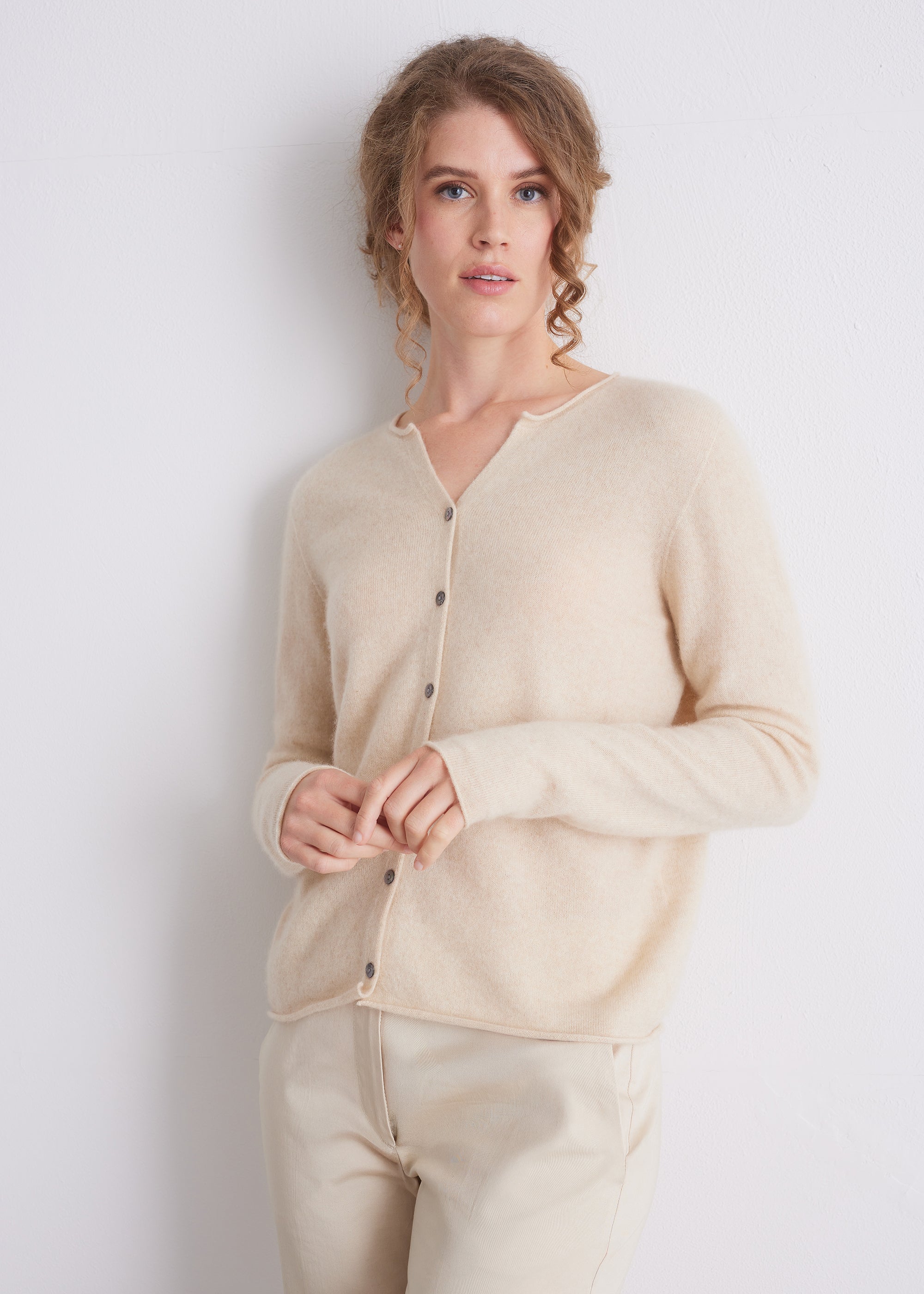 Kaschmir-Cardigan mit Knopfleiste