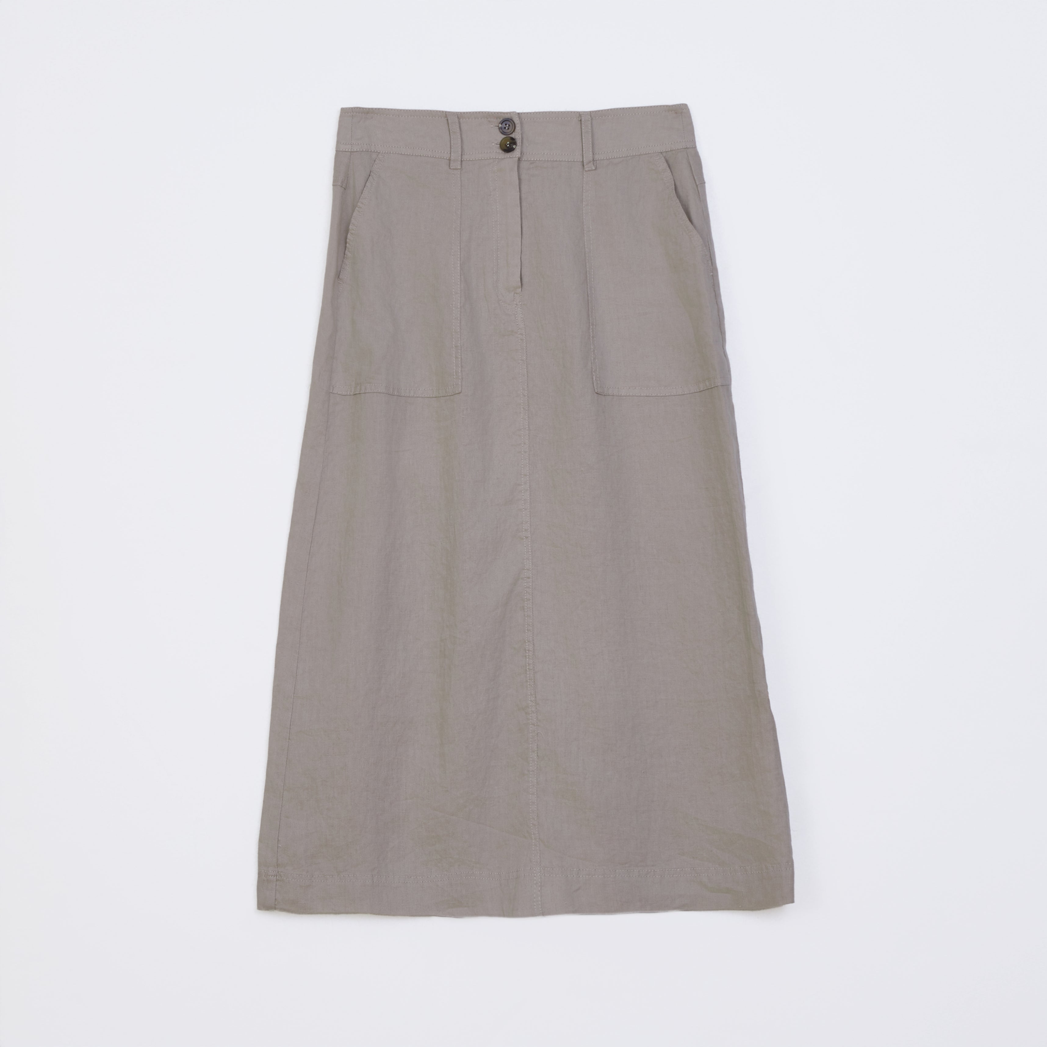 Midirock aus reinem Leinen