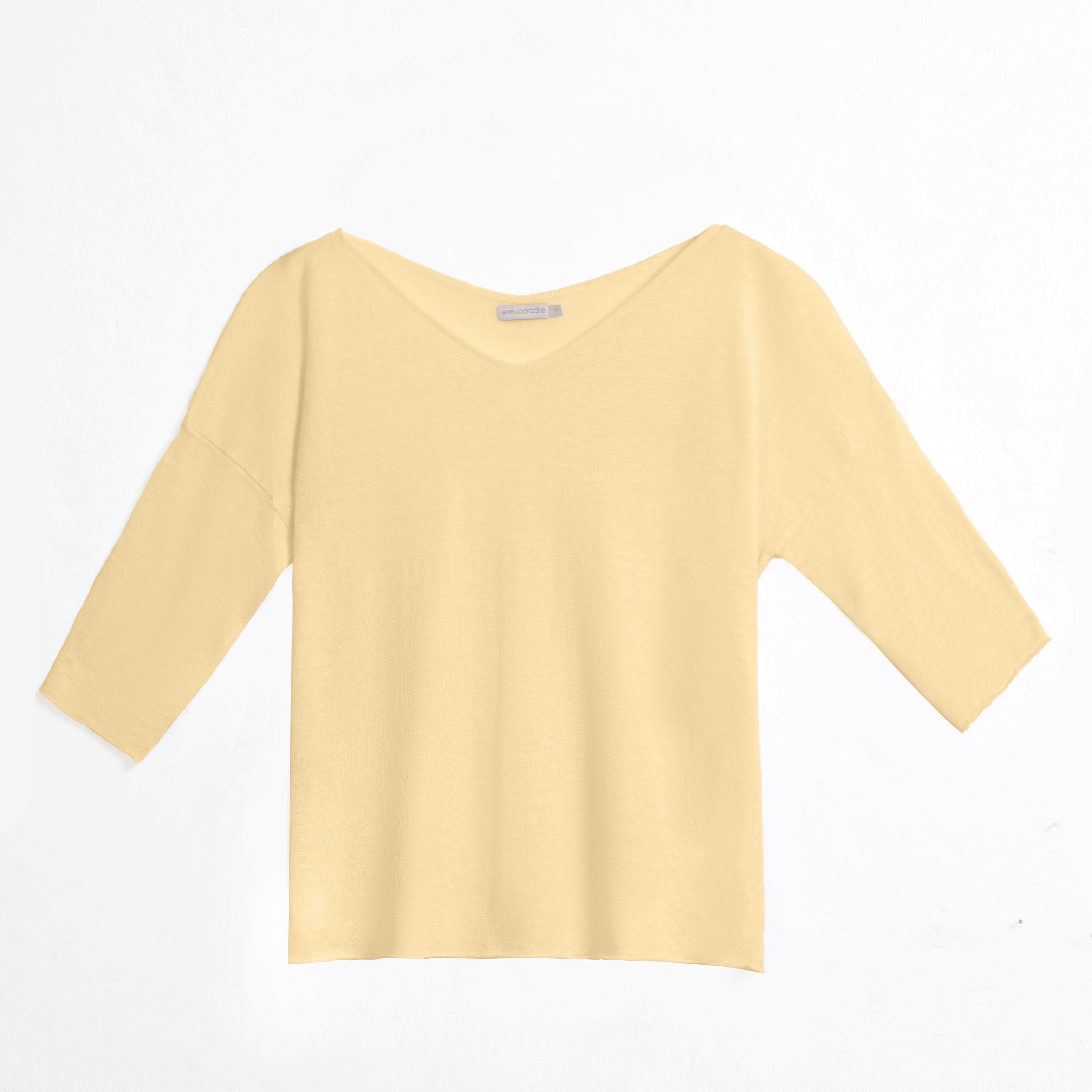 Leinenpullover mit V-Ausschnitt