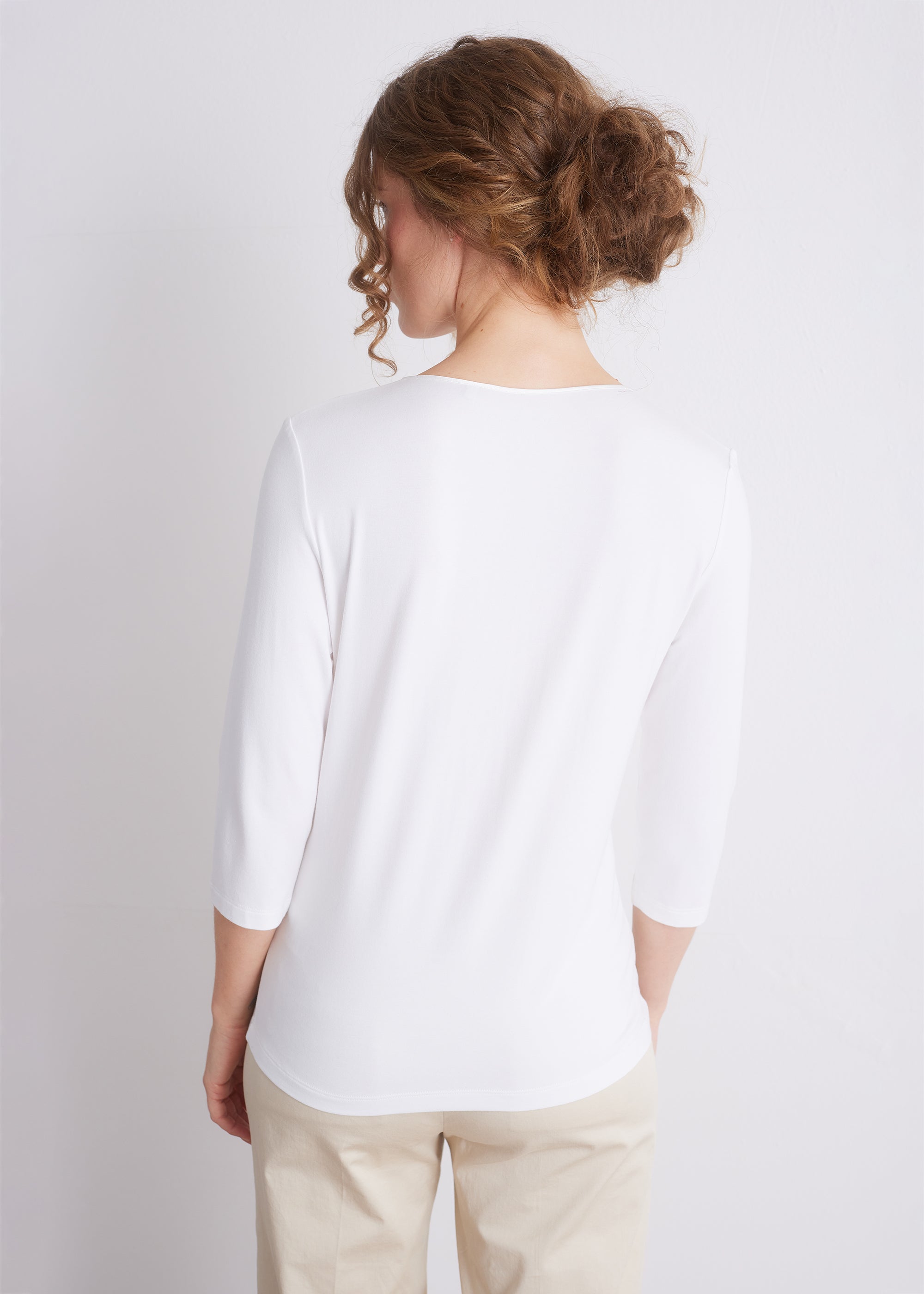 Shirt mit 3/4-Arm und Seidenpaspel