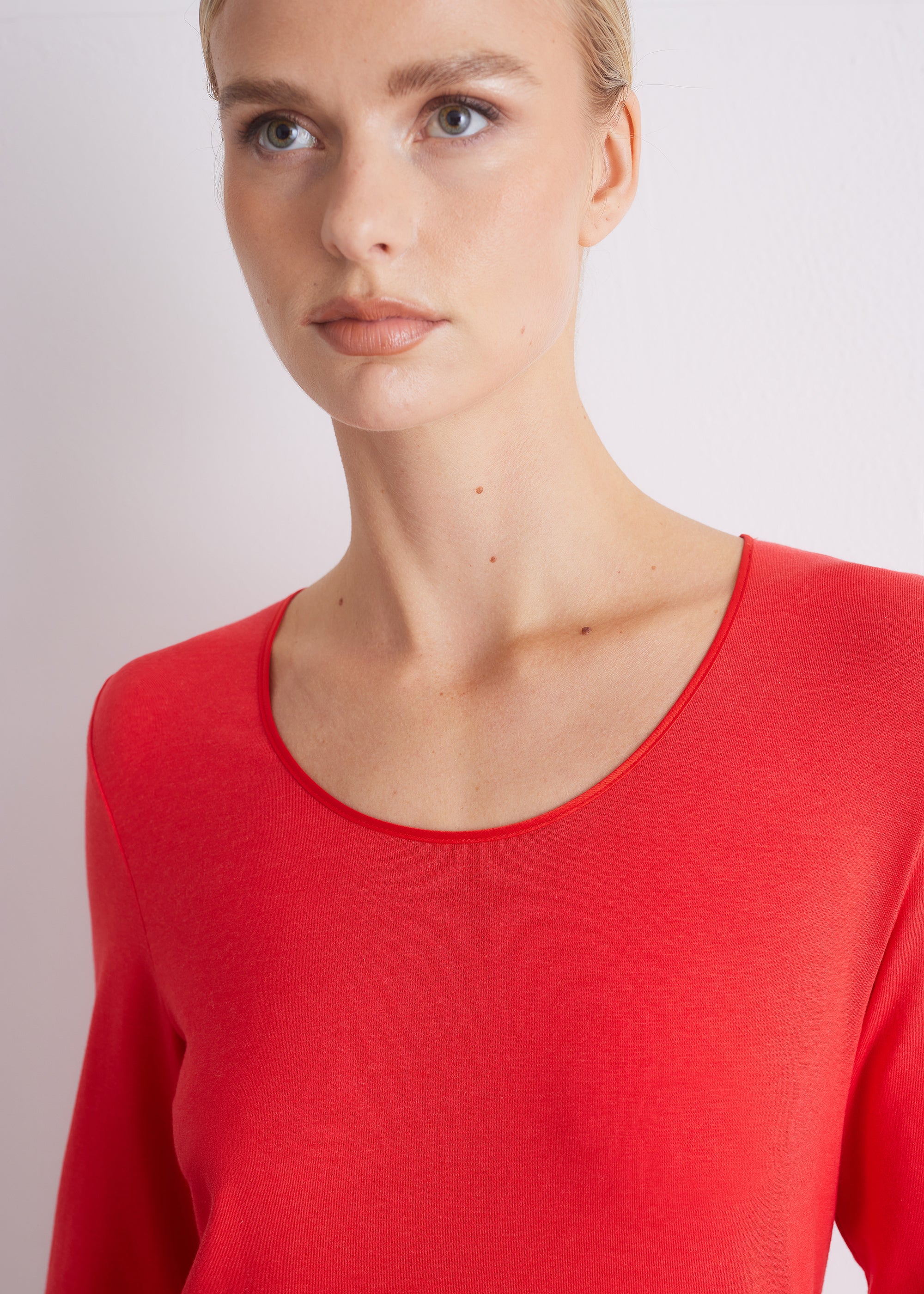 Shirt mit 3/4-Arm und Seidenpaspel