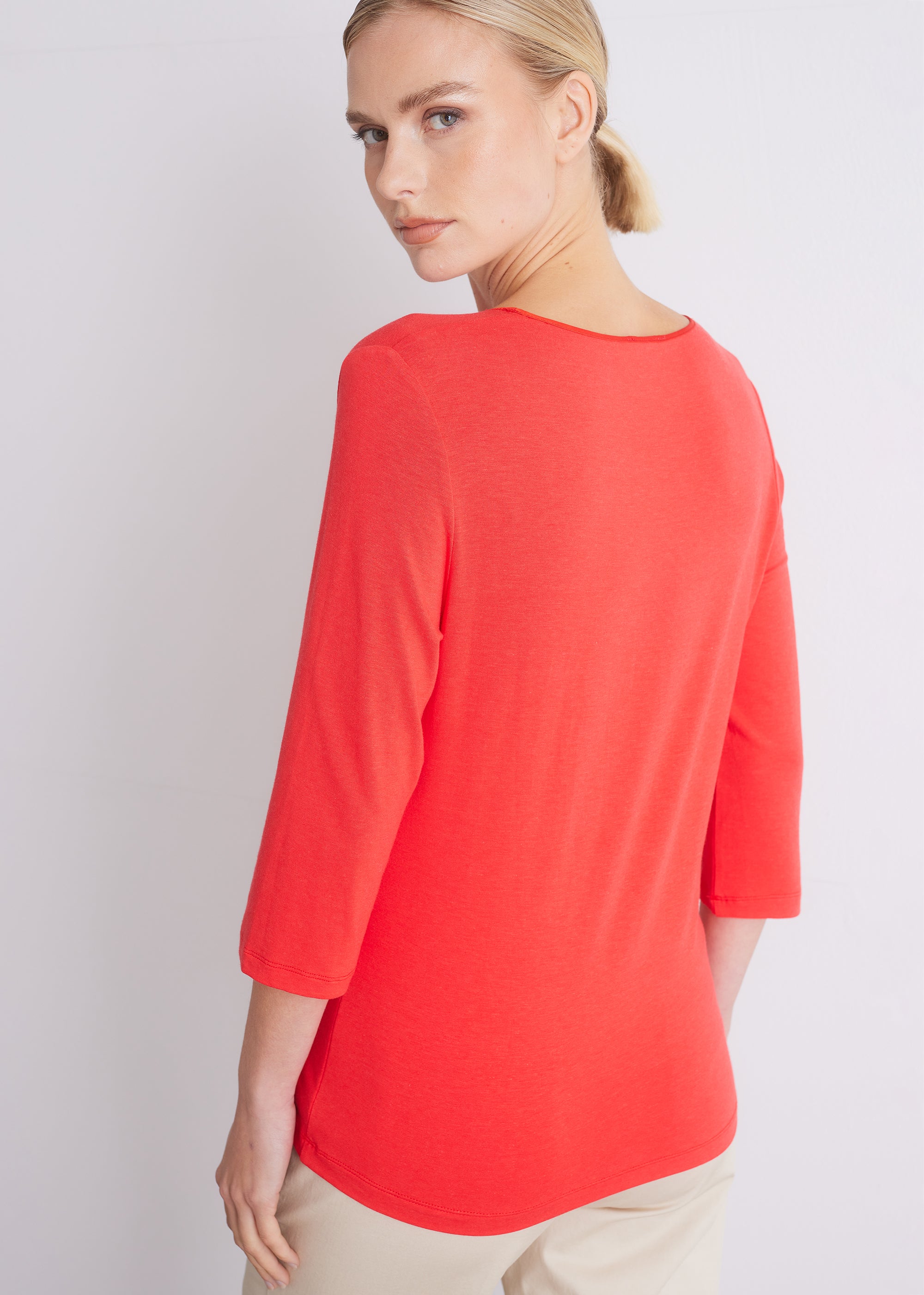 Shirt mit 3/4-Arm und Seidenpaspel