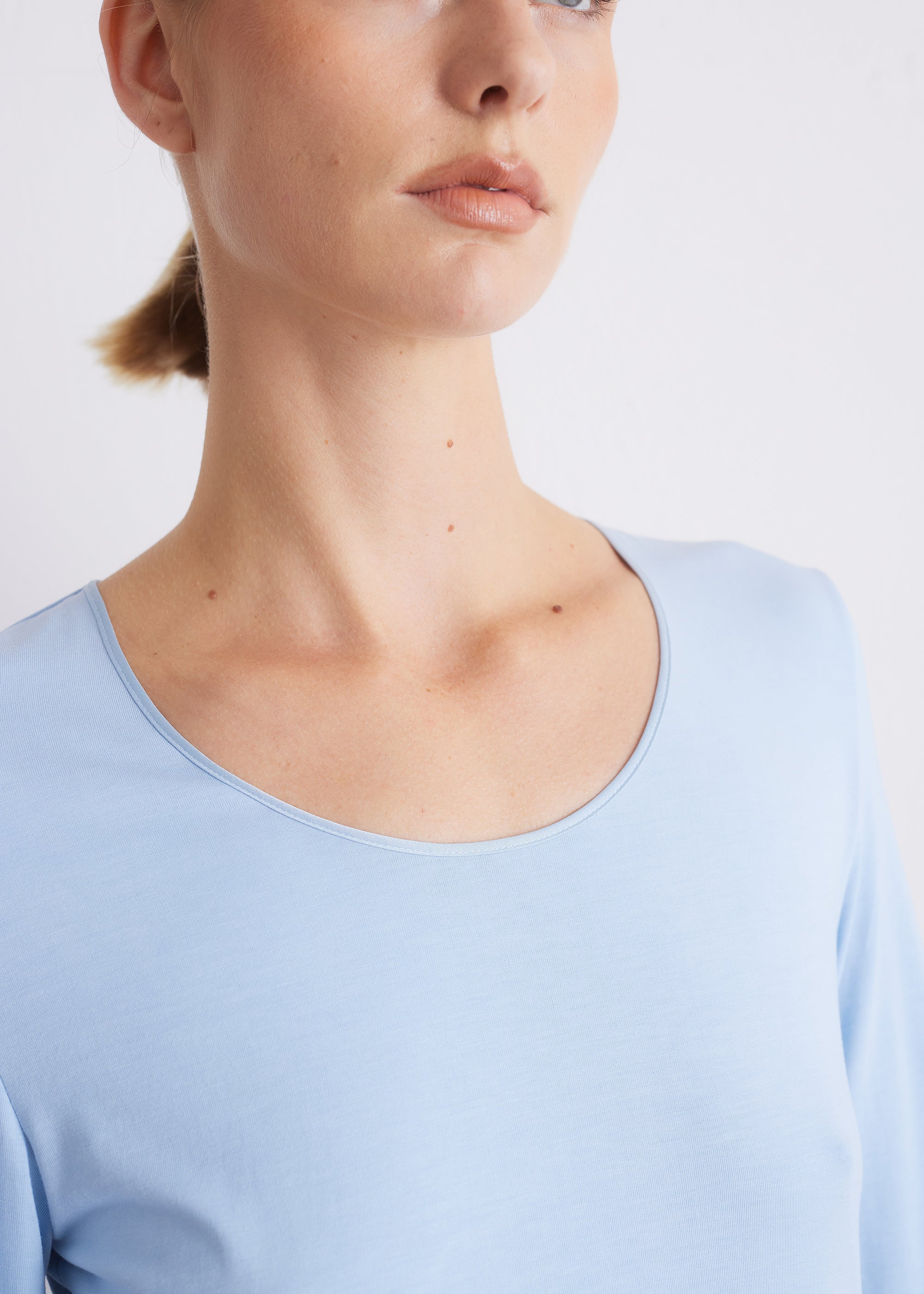 Shirt mit 3/4-Arm und Seidenpaspel