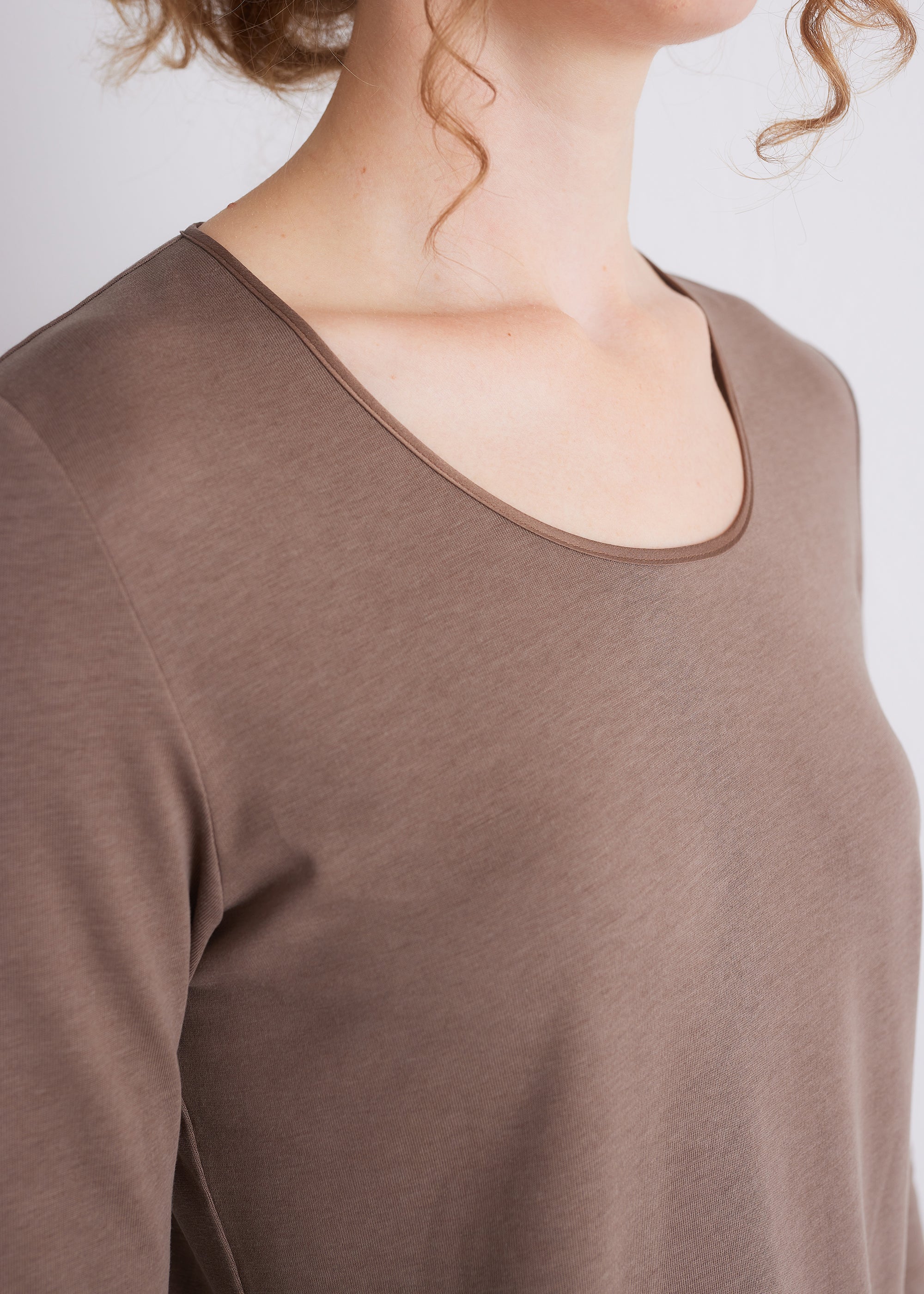 Shirt mit 3/4-Arm und Seidenpaspel