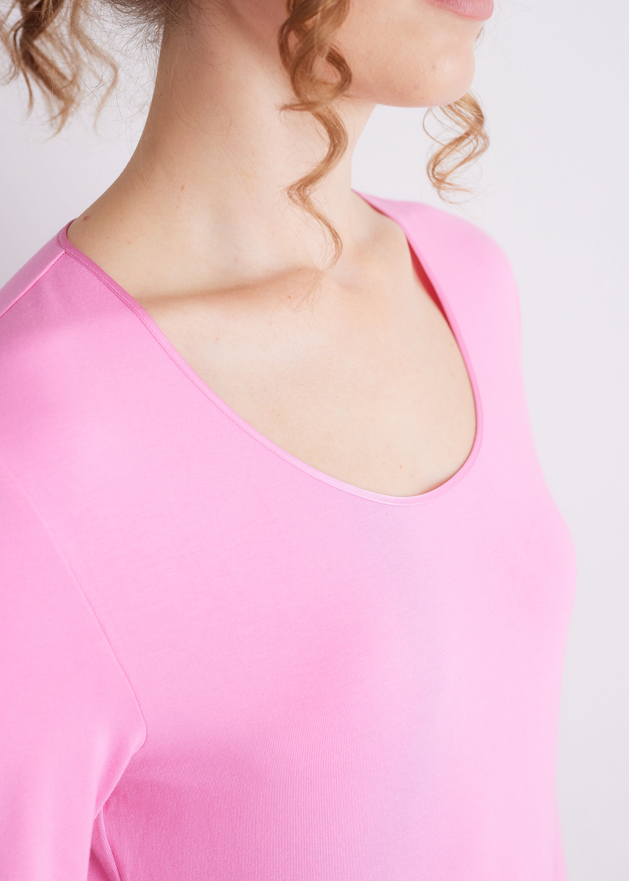 Langarmshirt mit Seidenpaspel