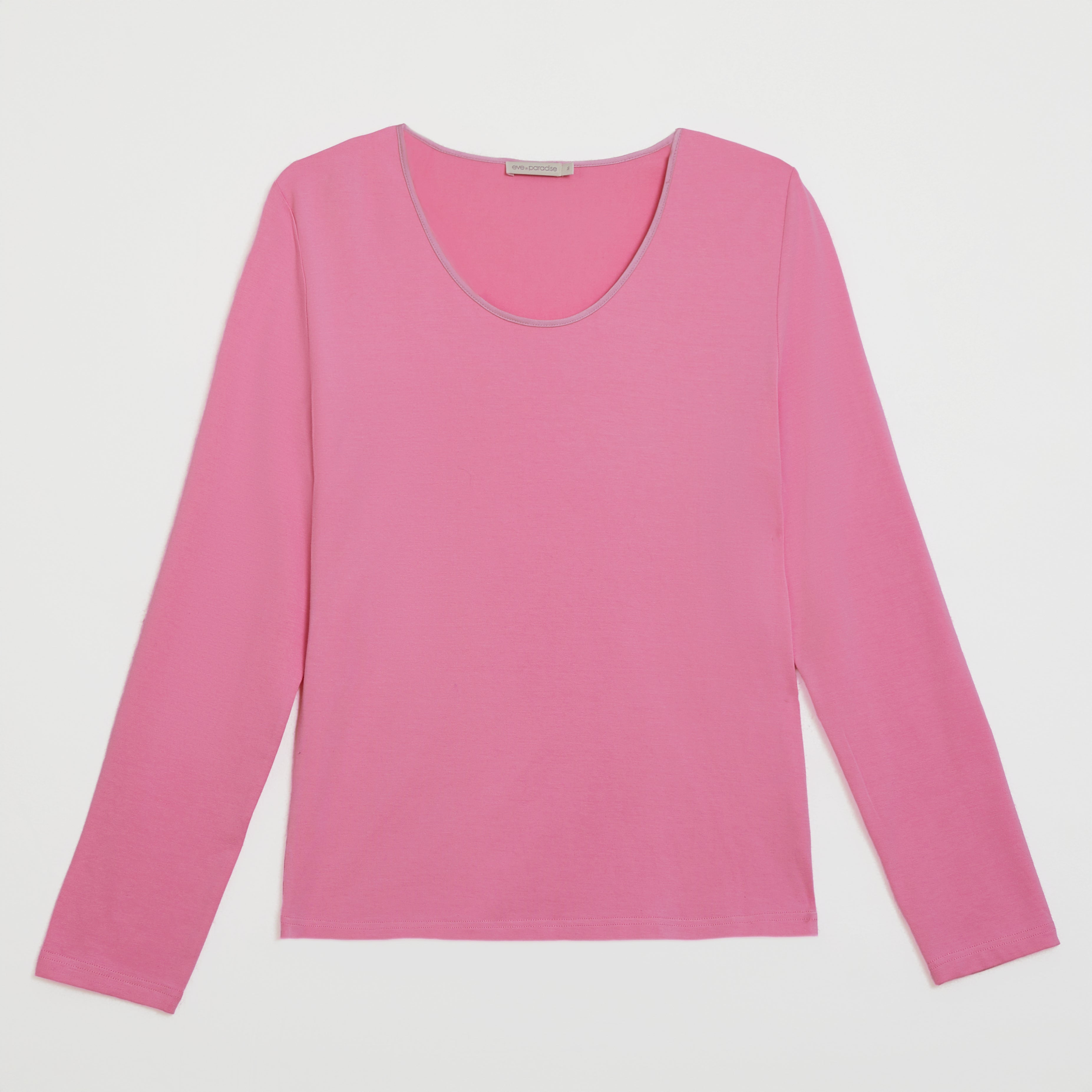 Langarmshirt mit Seidenpaspel