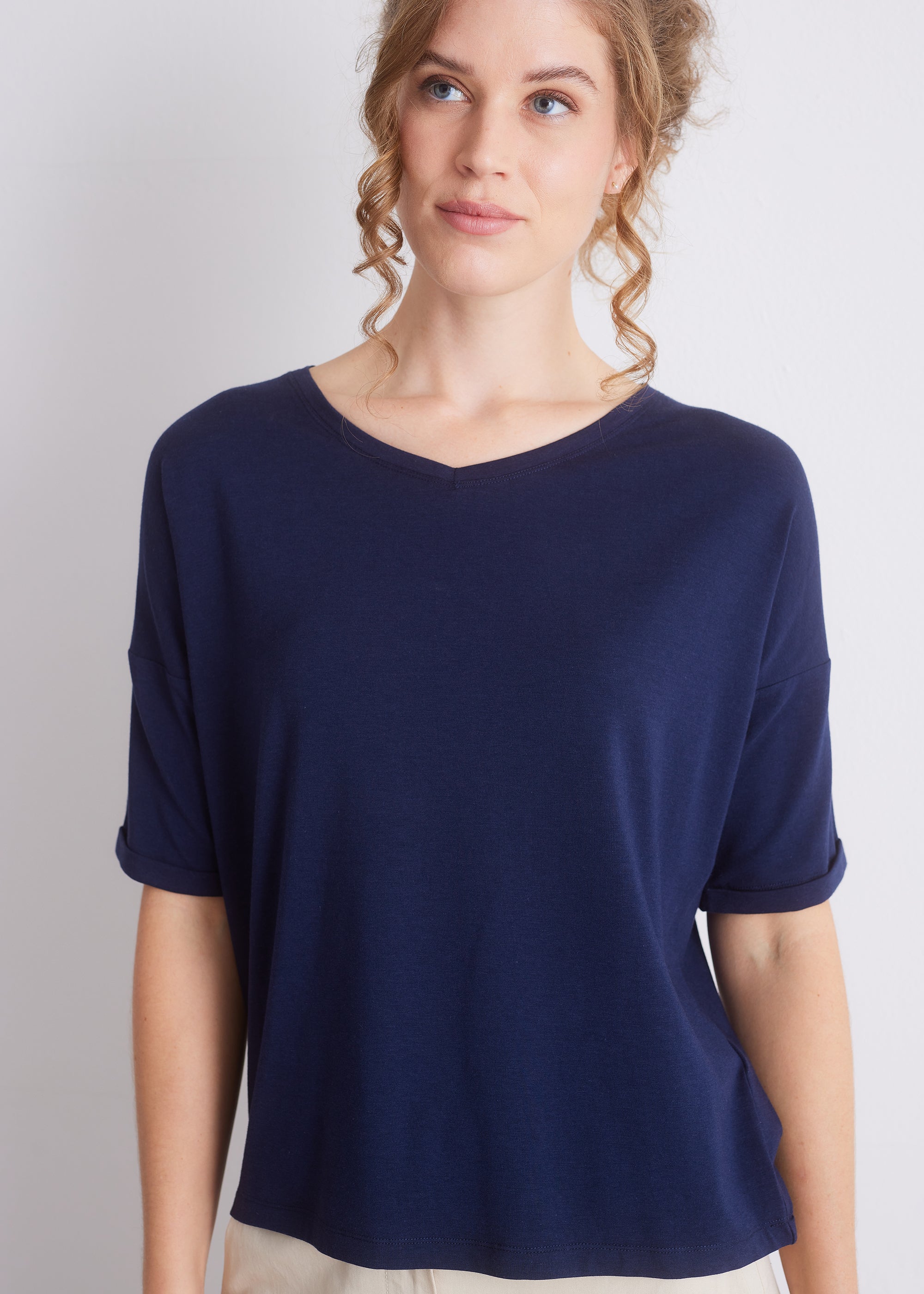 Shirt aus Viskose-Baumwoll-Mix