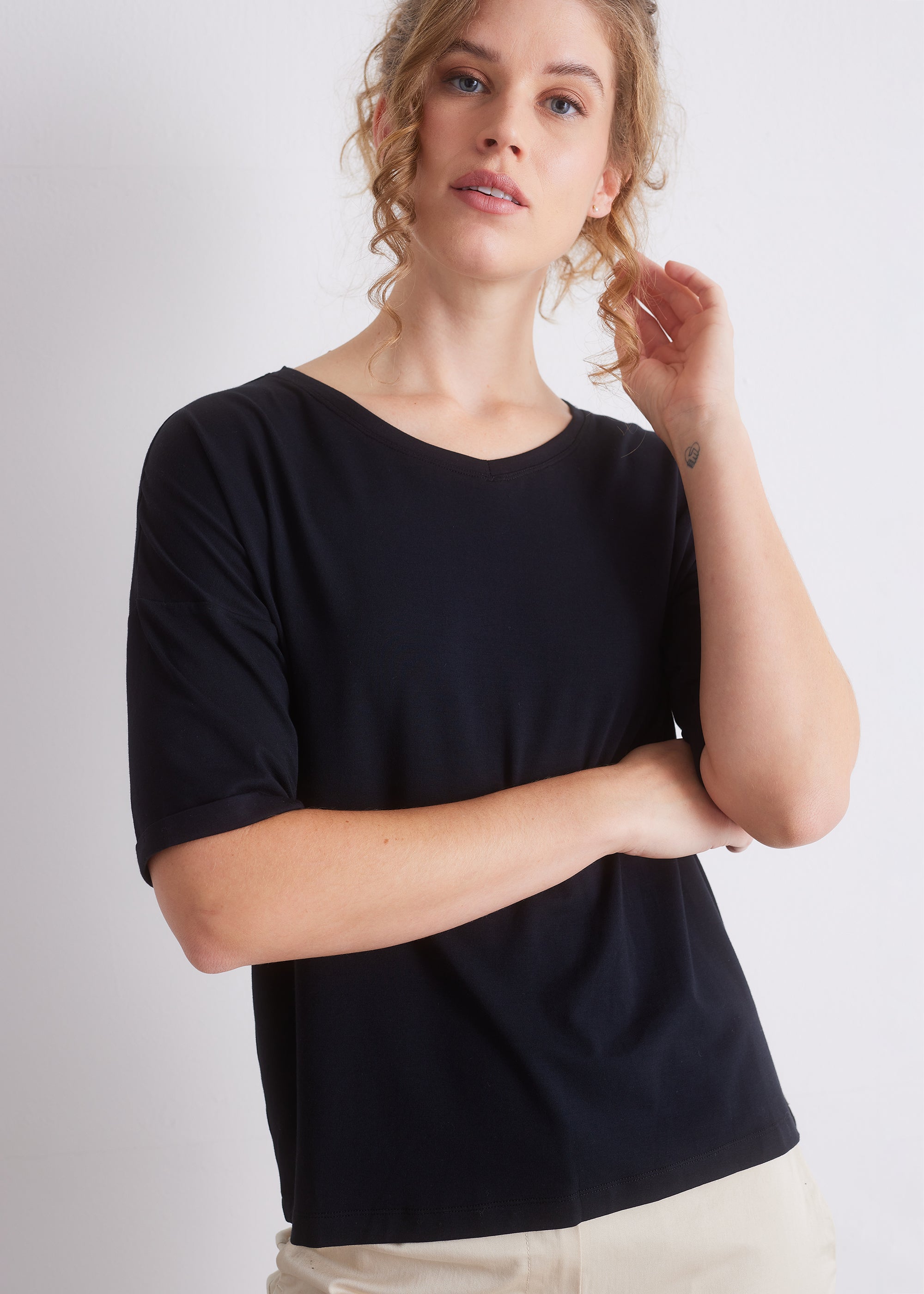 Shirt aus Viskose-Baumwoll-Mix