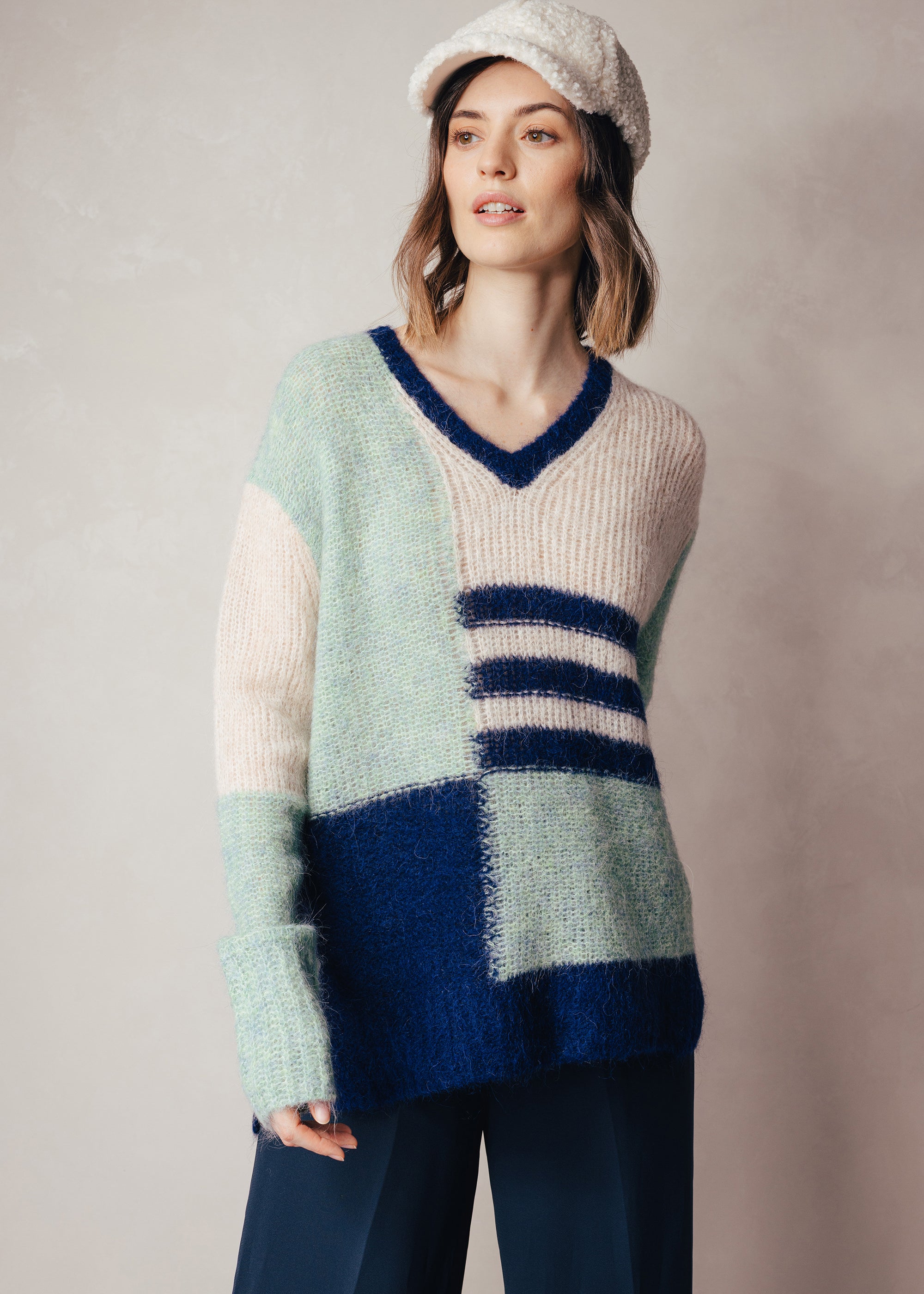 Pullover mit grafischem Muster aus Alpaka-Mix