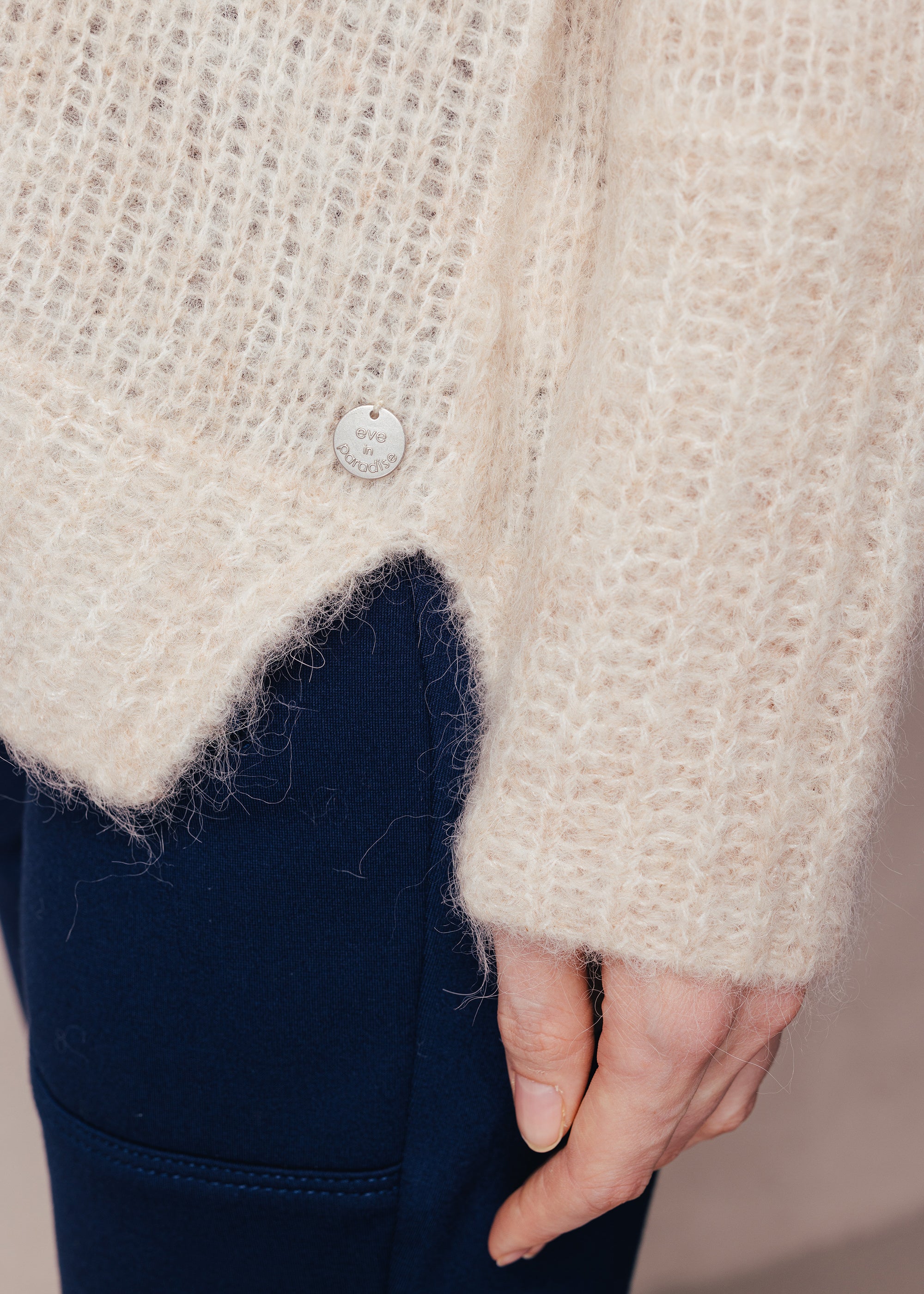 Pullover mit V-Ausschnitt aus Alpaka-Mix