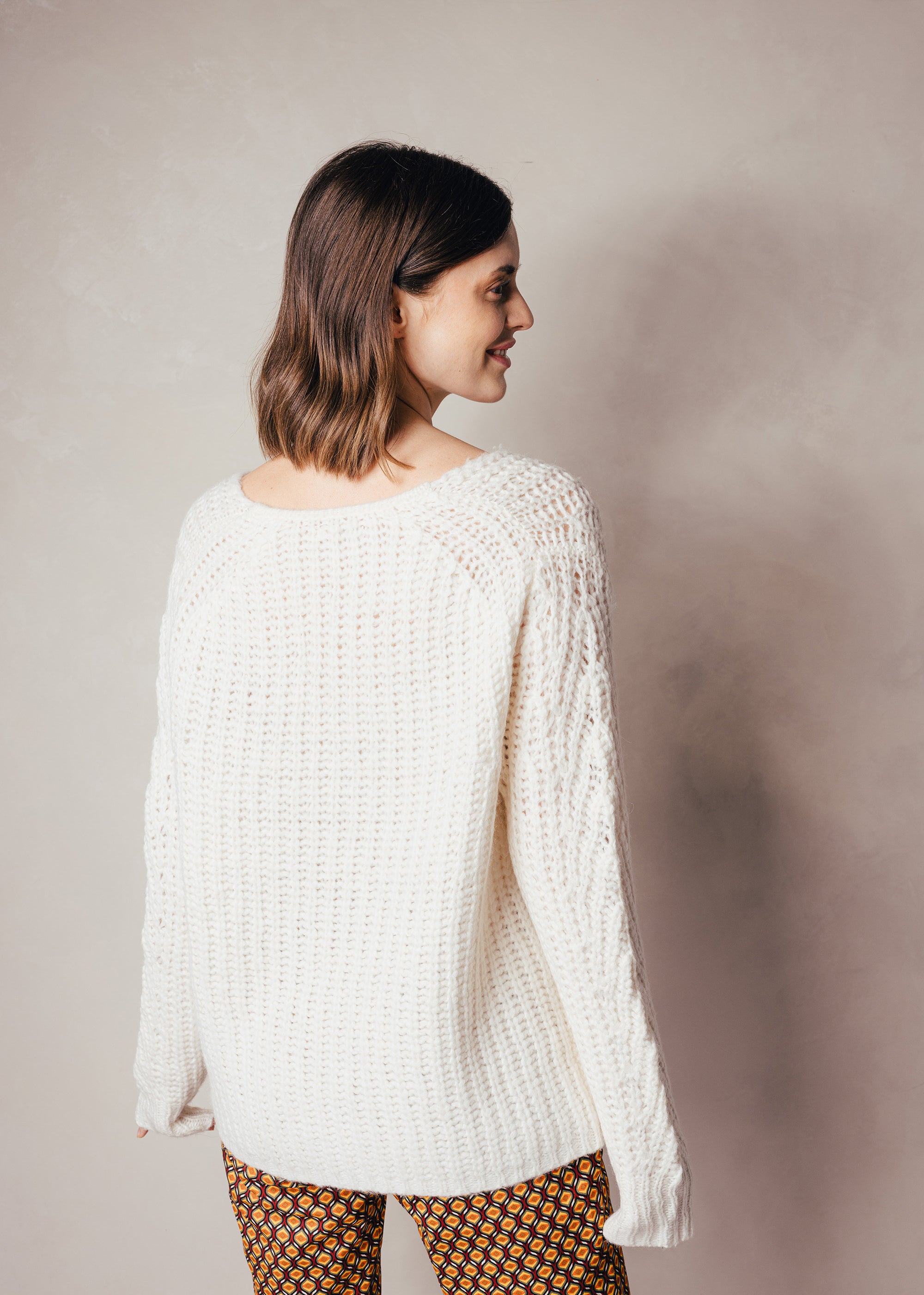 Gerippter Pullover aus Alpaka-Mix