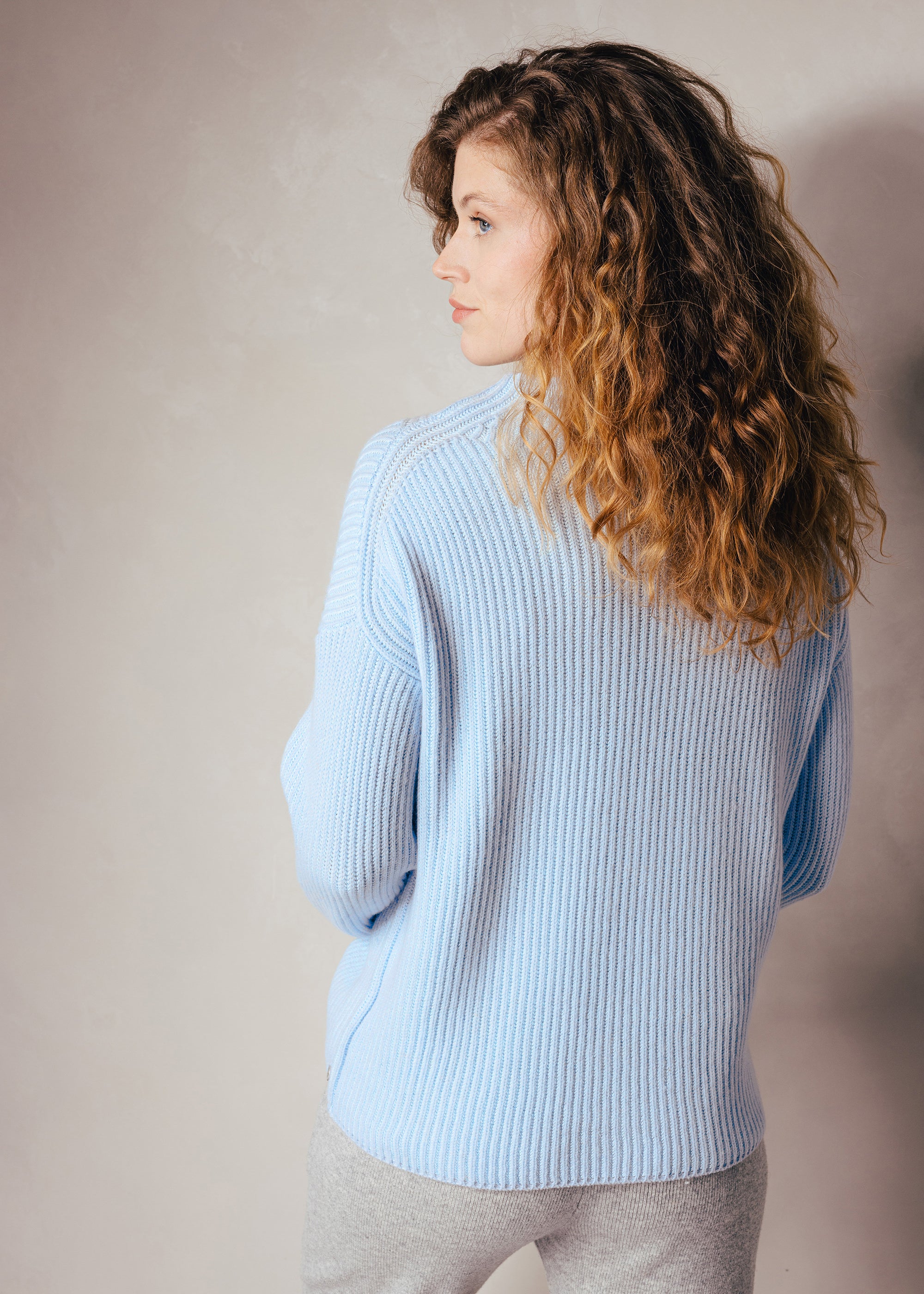 Pullover mit Stehkragen aus Organic Cotton-Kaschmir-Mix