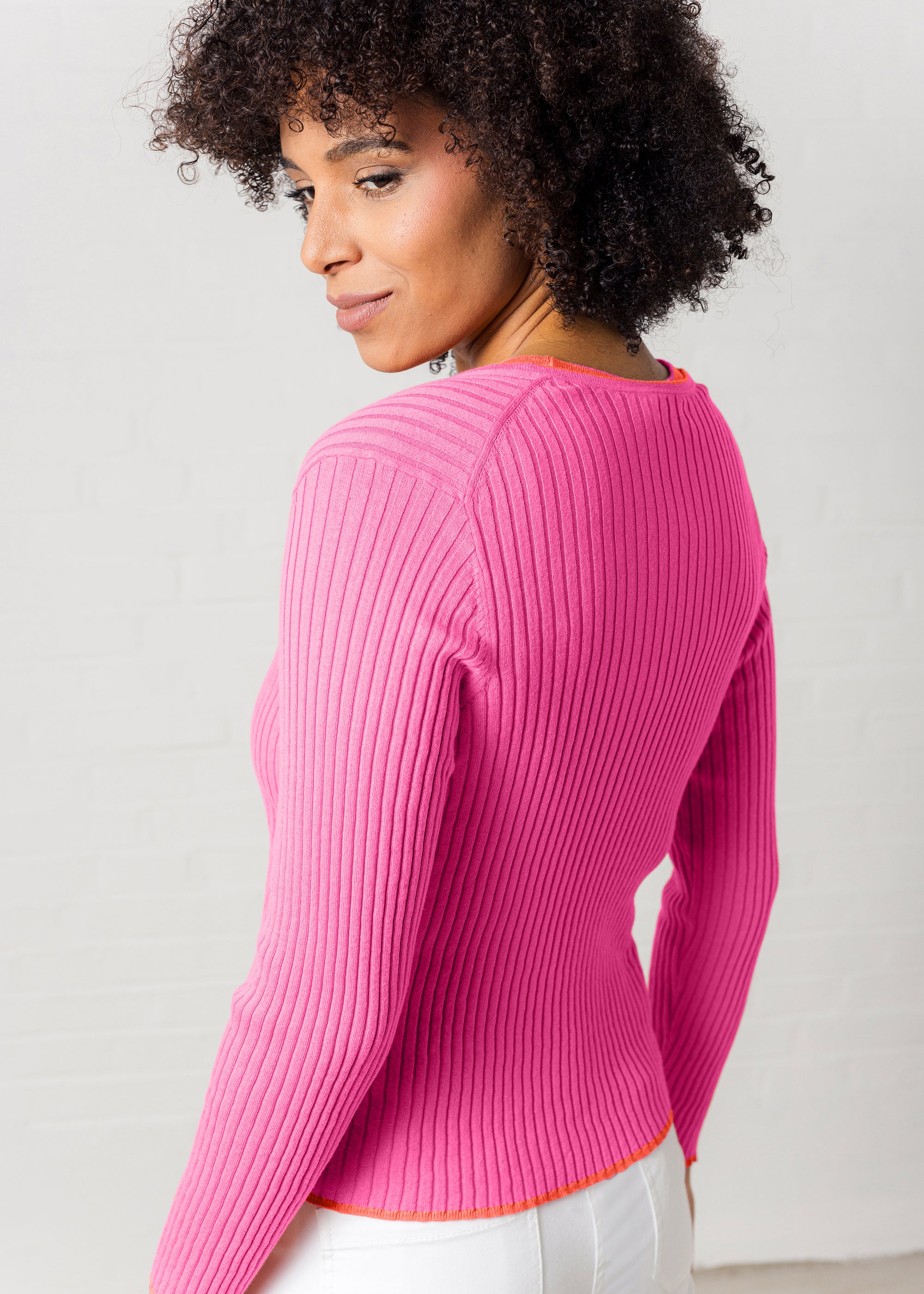 Cardigan with contrasts made of organic cotton