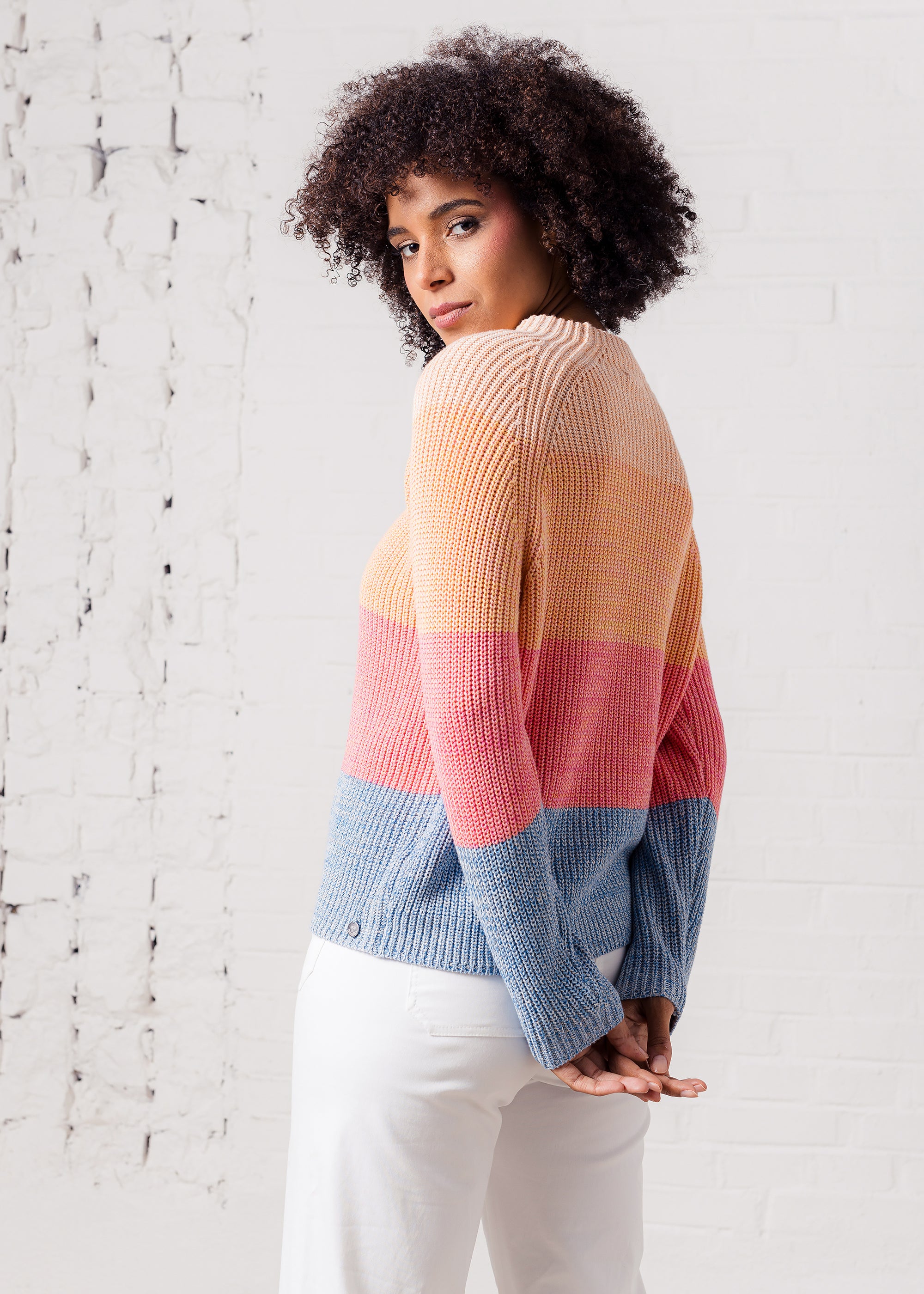 Blockstreifenpullover aus organic cotton