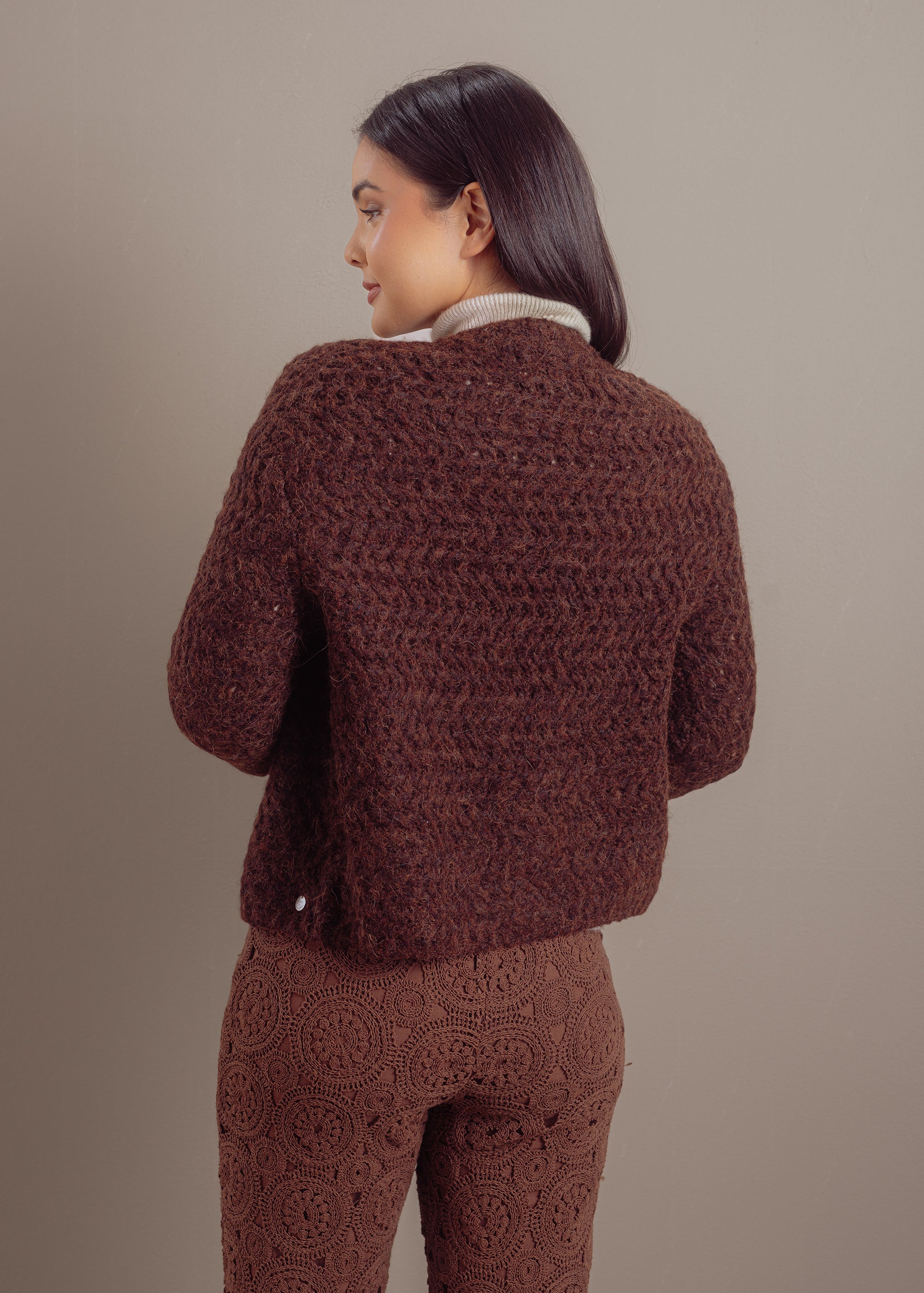 Strickjacke aus Woll-Alpaka-Mix