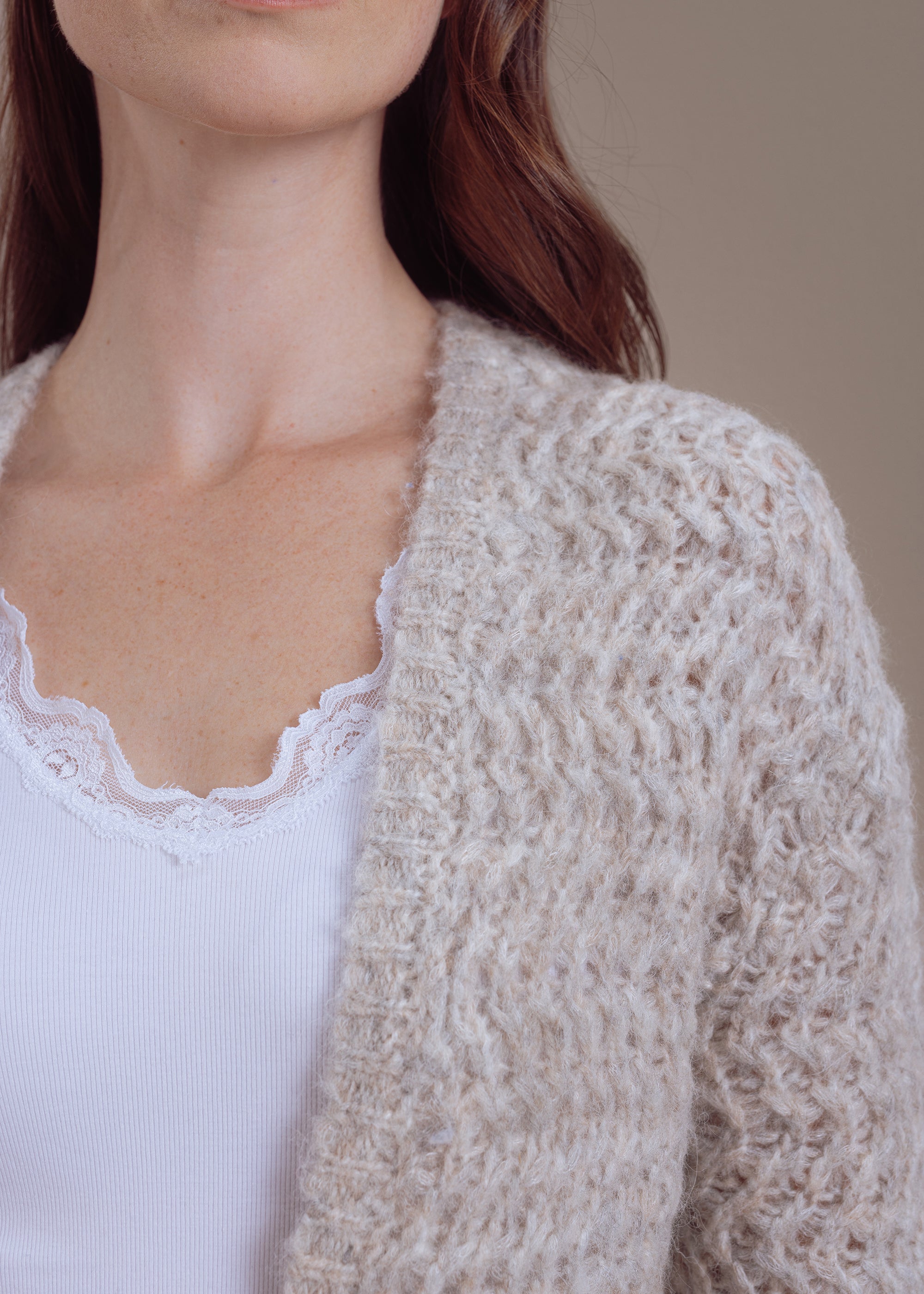Strickjacke aus Woll-Alpaka-Mix