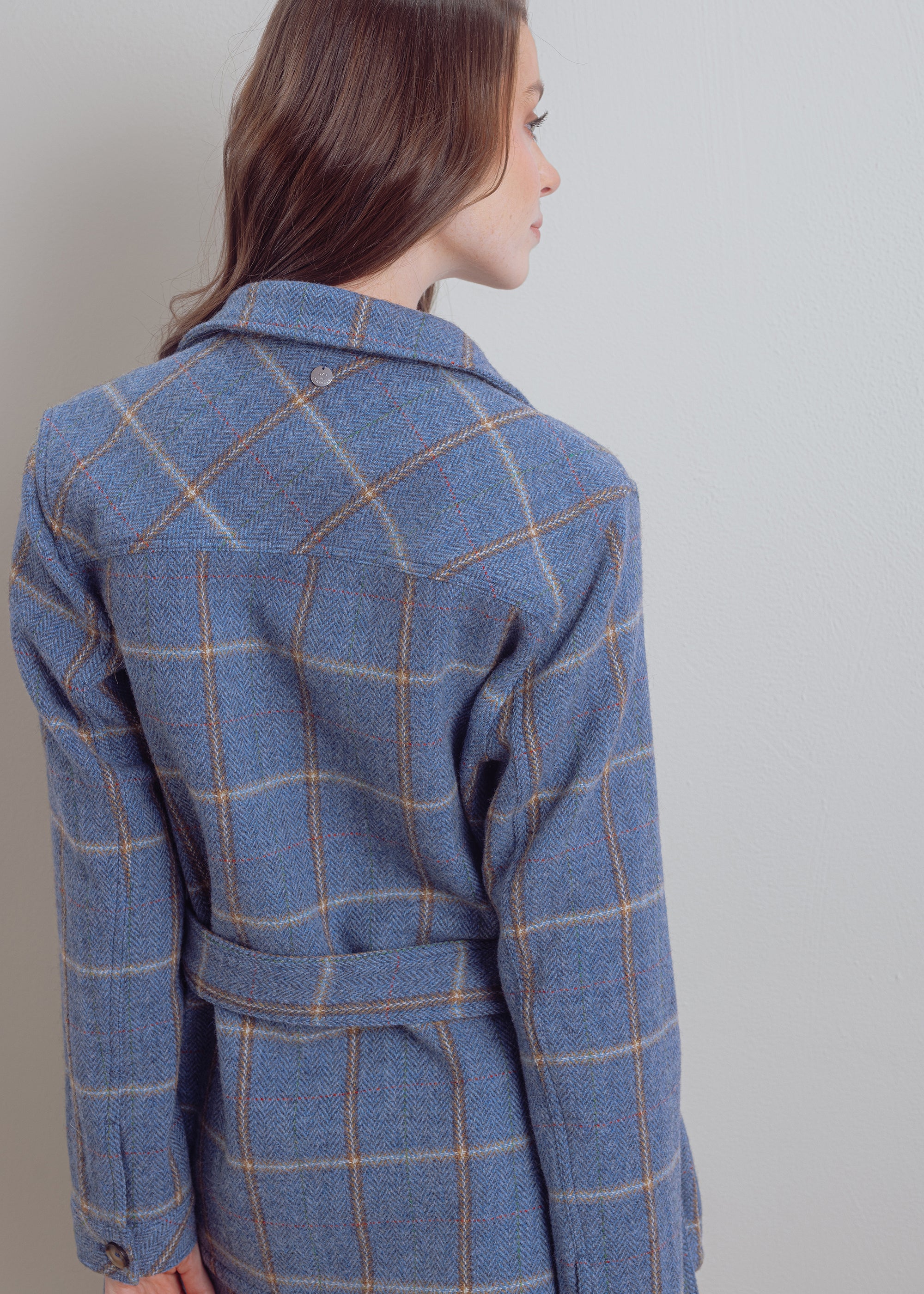 Karierte Wolljacke