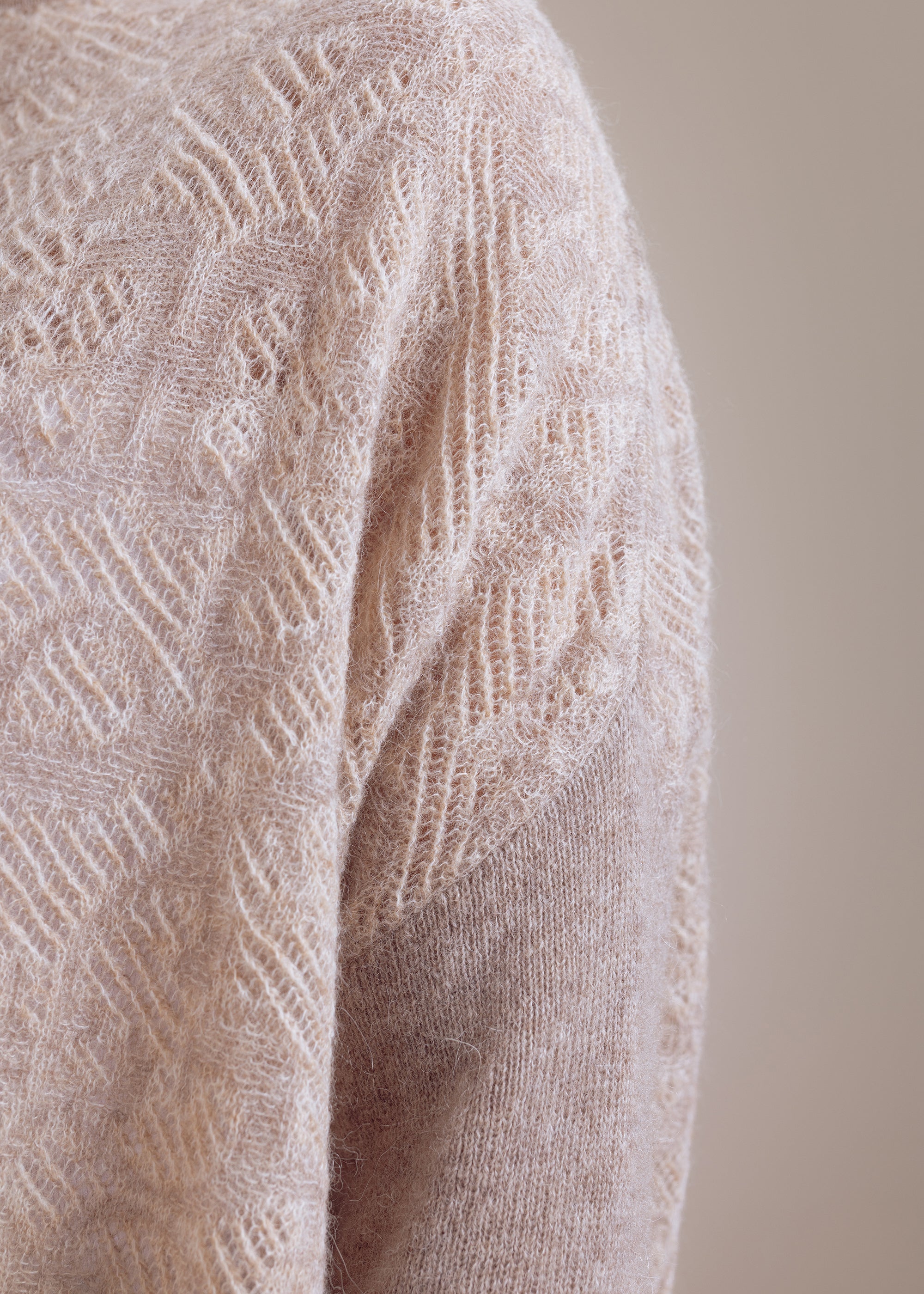 Pullover mit Allover-Struktur aus extrafeinem Alpaka-Merino-Mix