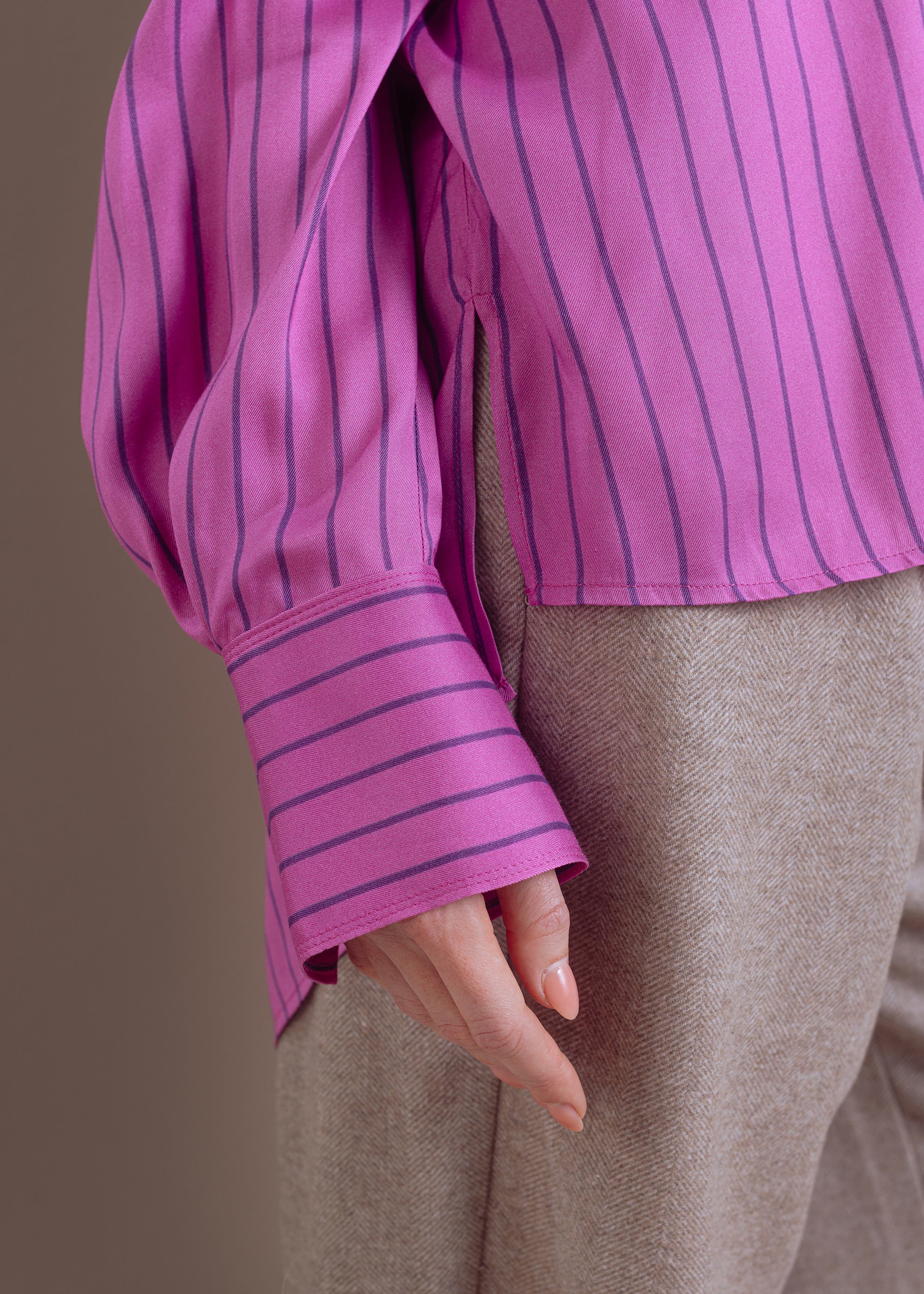 Gestreifte Oversize-Bluse aus Viskose