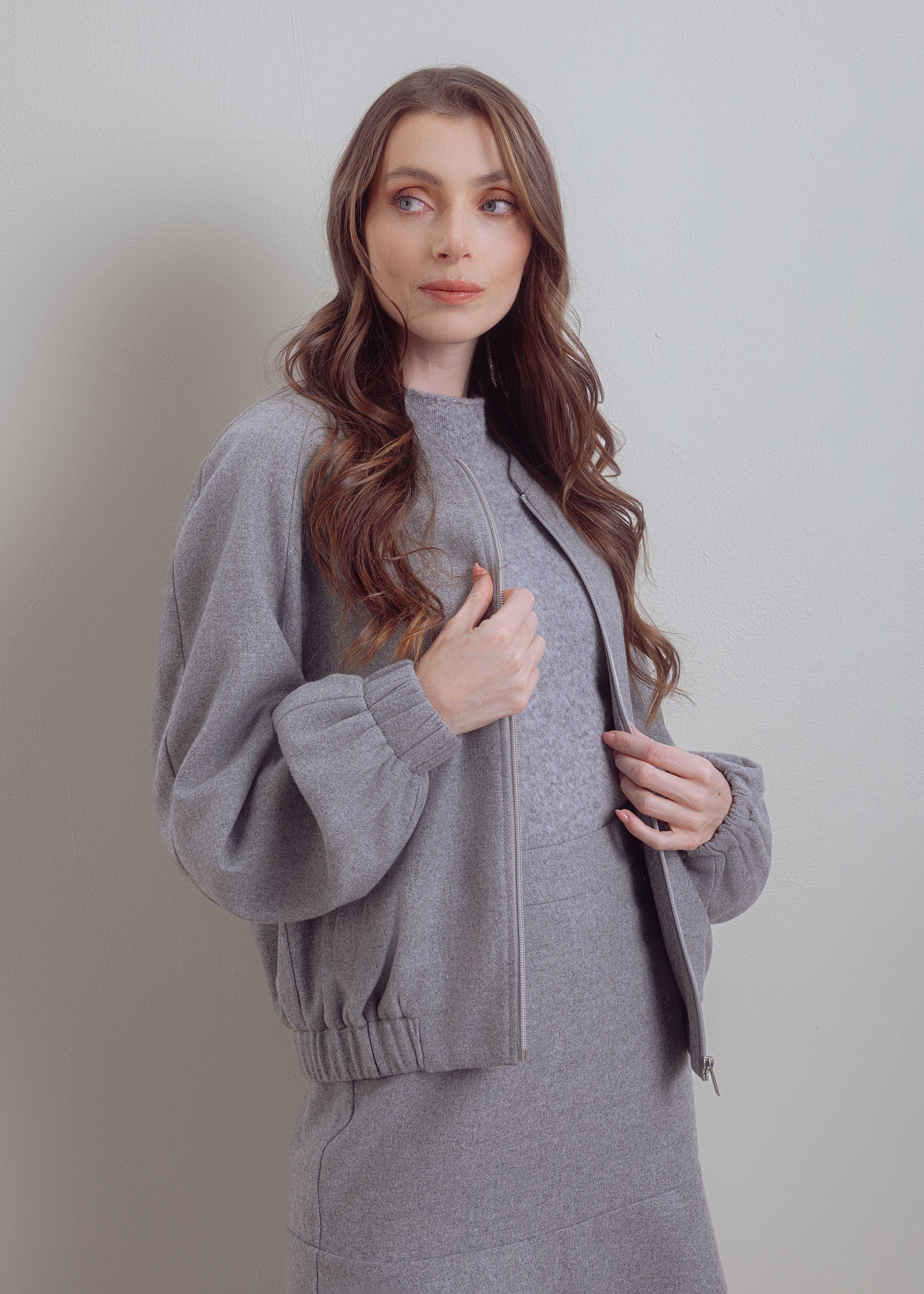 Blouson made of wool-viscose mix