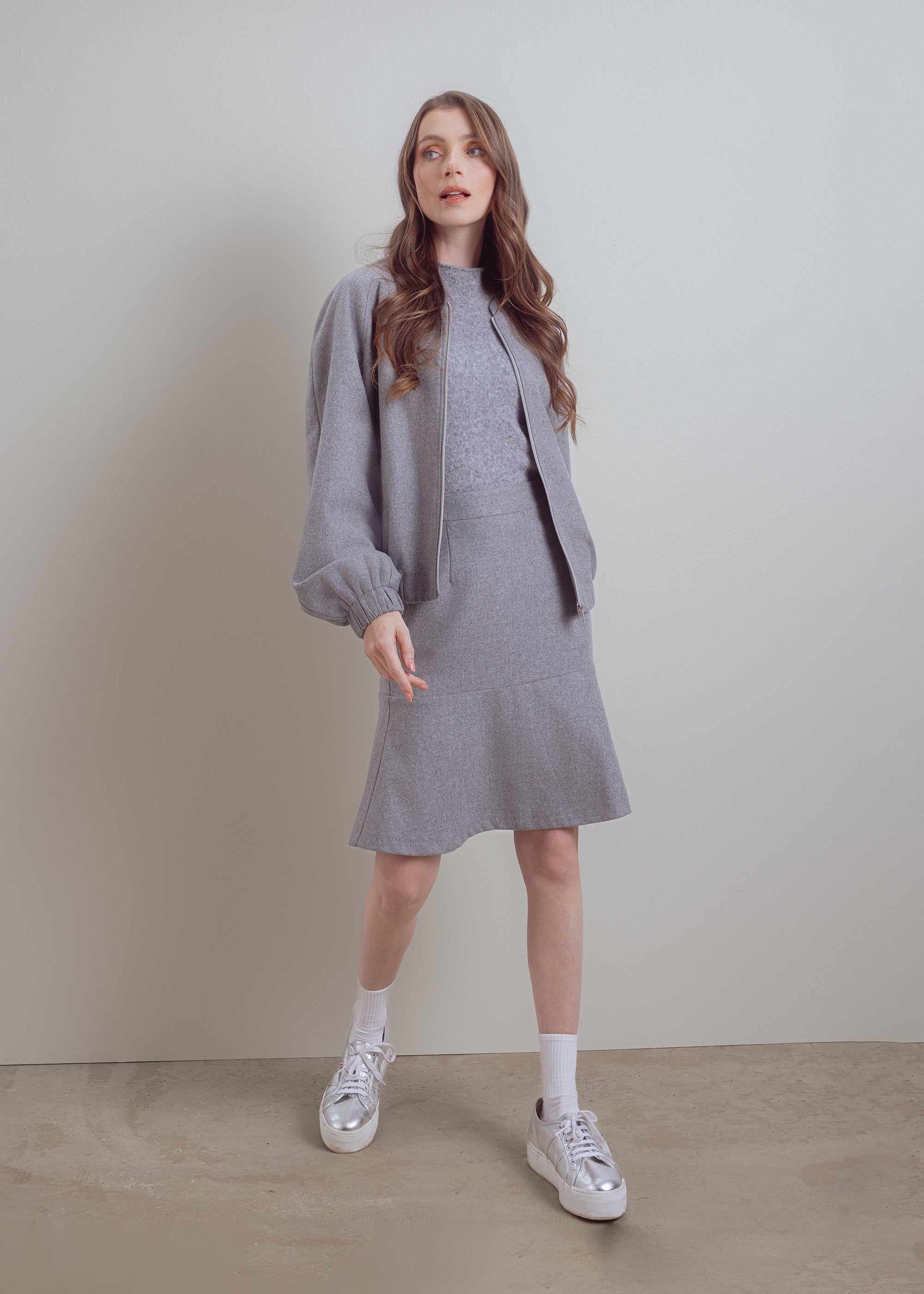 Blouson made of wool-viscose mix