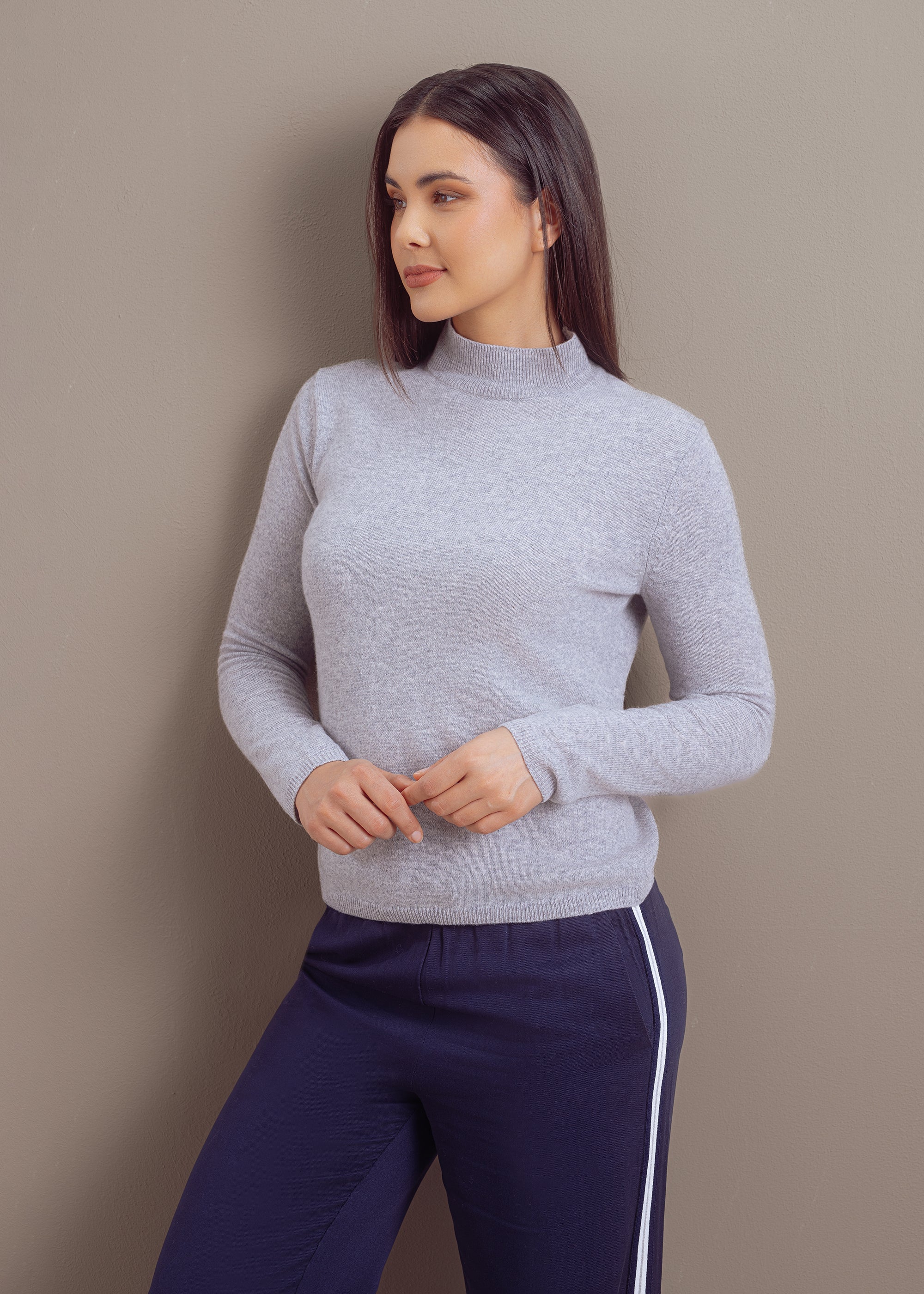 Feinstrick-Rollkragenpullover aus reiner Merinowolle