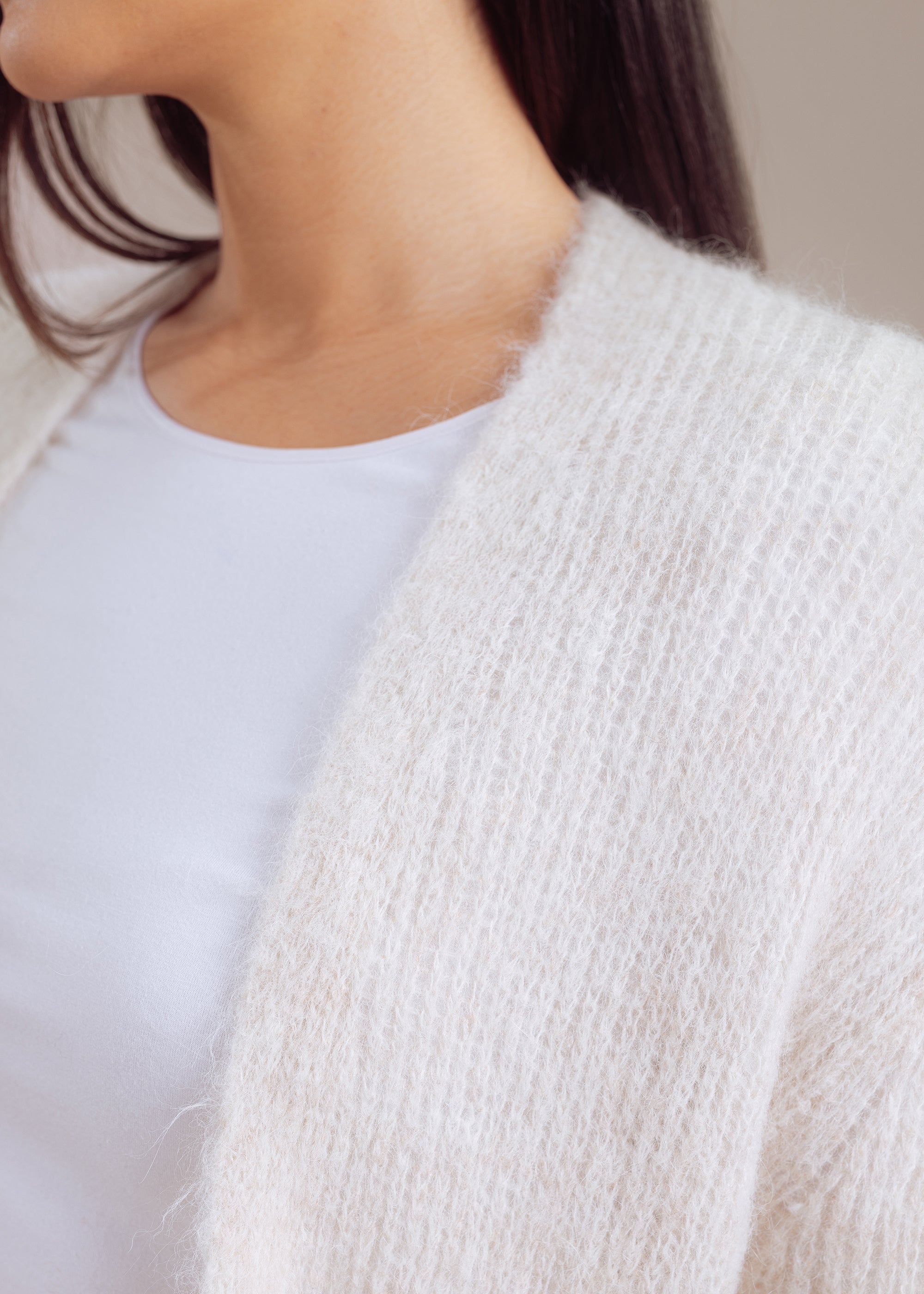 Strickjacke aus Alpaka-Mix mit aufgesetzten Taschen