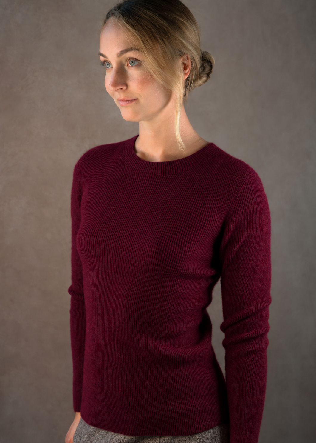 Kaschmirpullover mit Rundhalsausschnitt