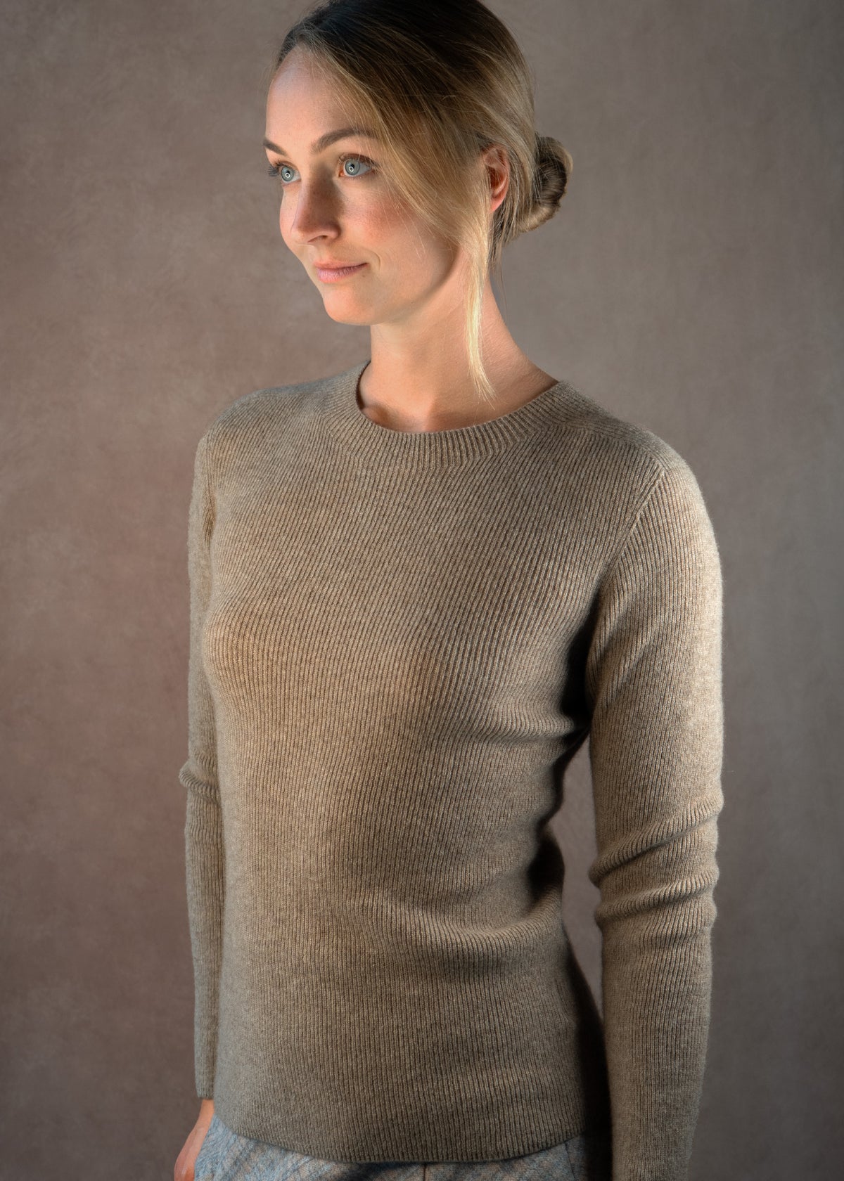Kaschmirpullover mit Rundhalsausschnitt