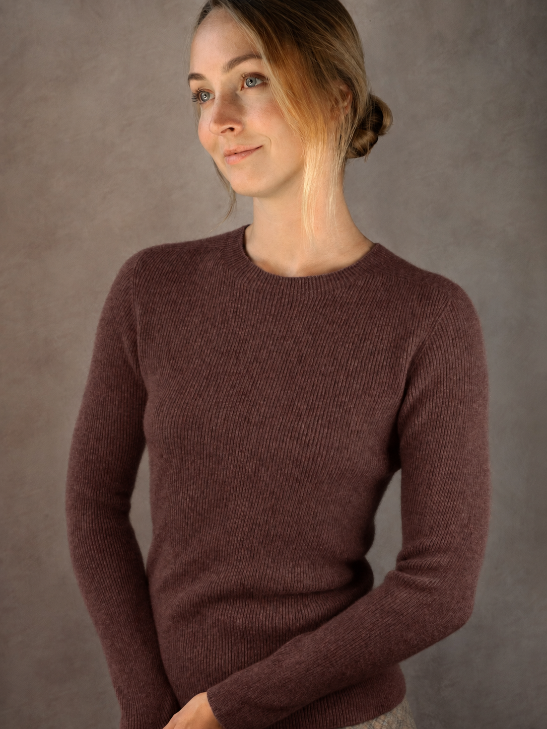 Kaschmirpullover mit Rundhalsausschnitt