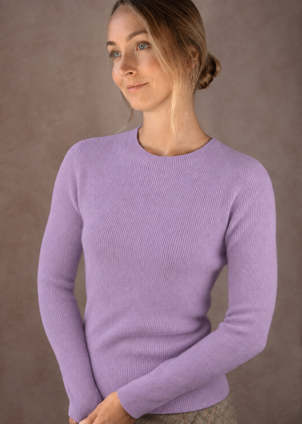 Kaschmirpullover mit Rundhalsausschnitt