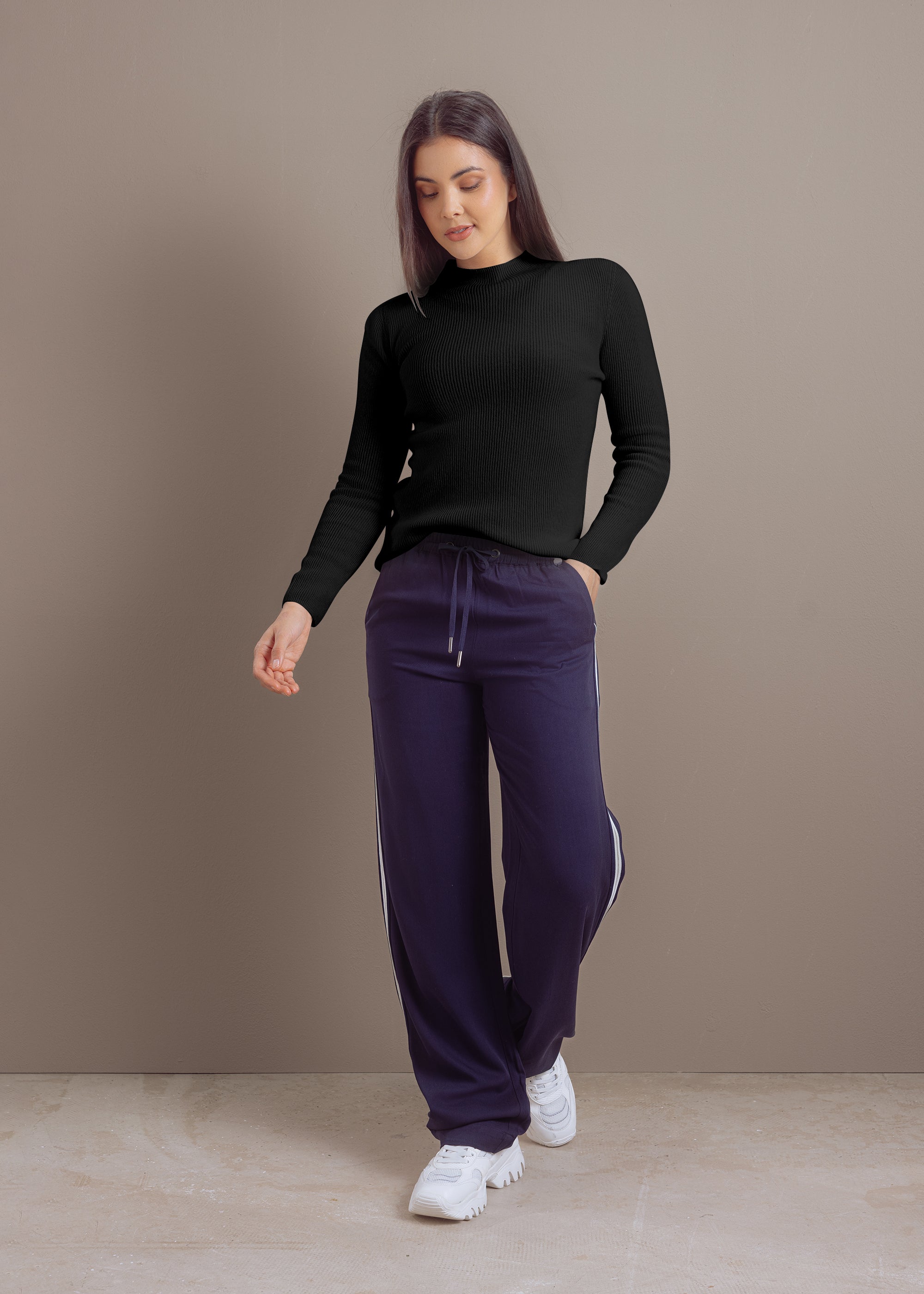 Kaschmirpullover mit Stehkragen