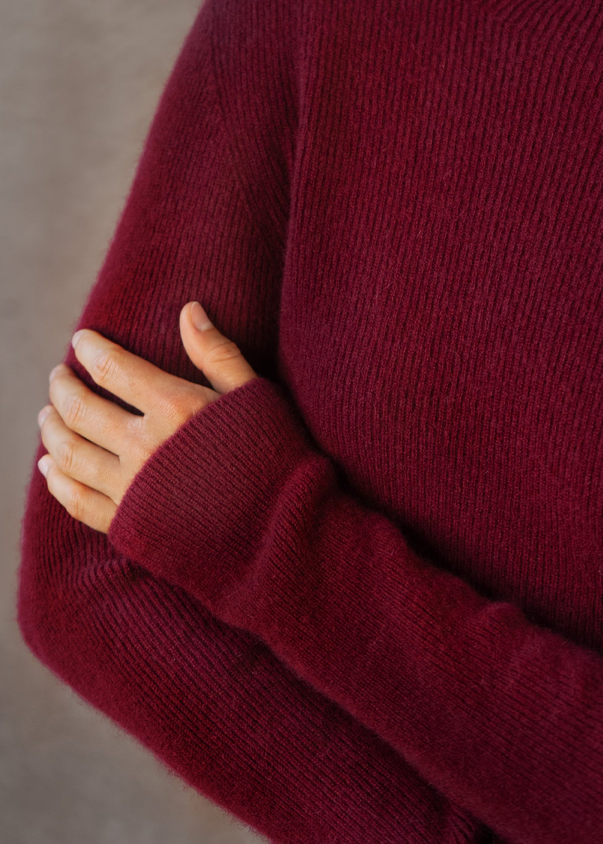 Kaschmirpullover mit Stehkragen