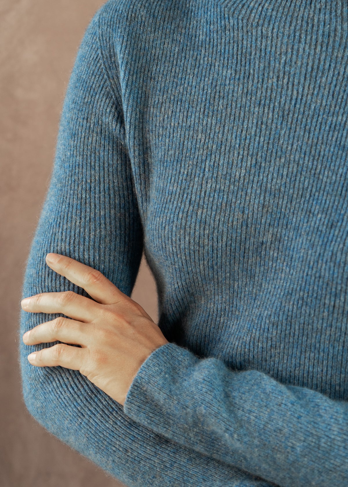 Kaschmirpullover mit Stehkragen