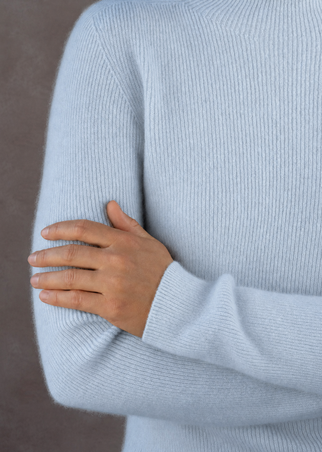 Kaschmirpullover mit Stehkragen
