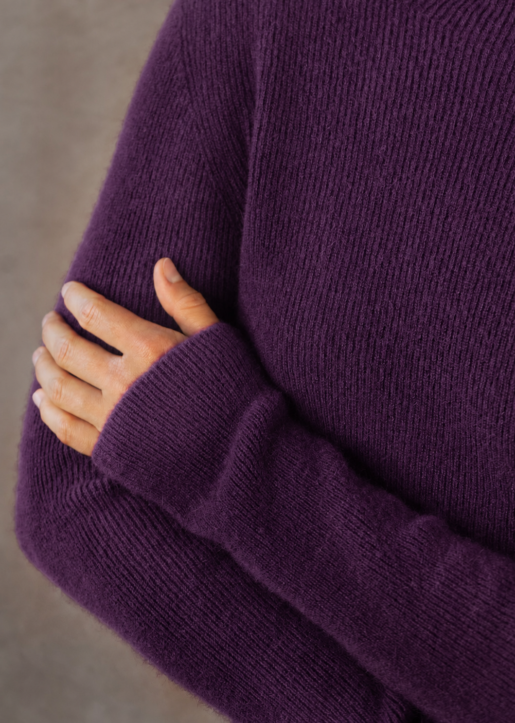 Kaschmirpullover mit Stehkragen