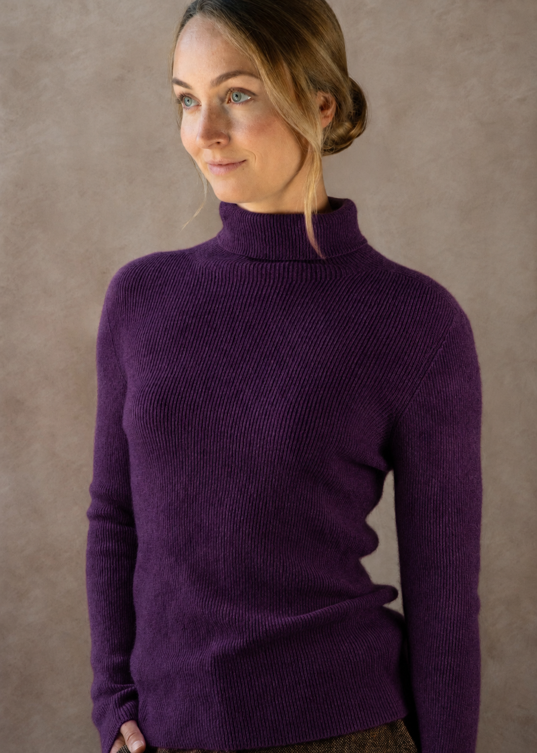 Kaschmirpullover mit Rollkragen