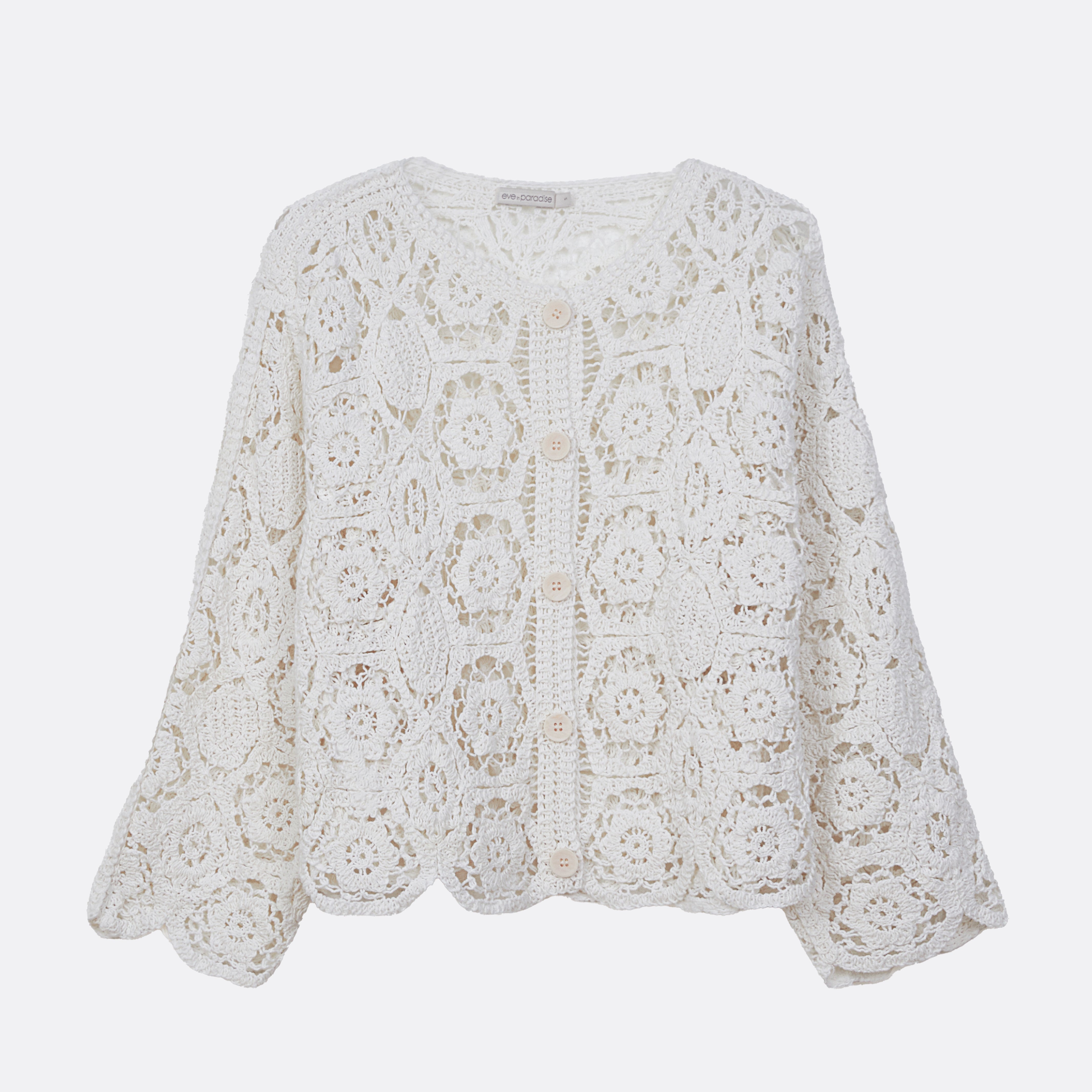 Gehäkelter Cardigan aus Baumwolle