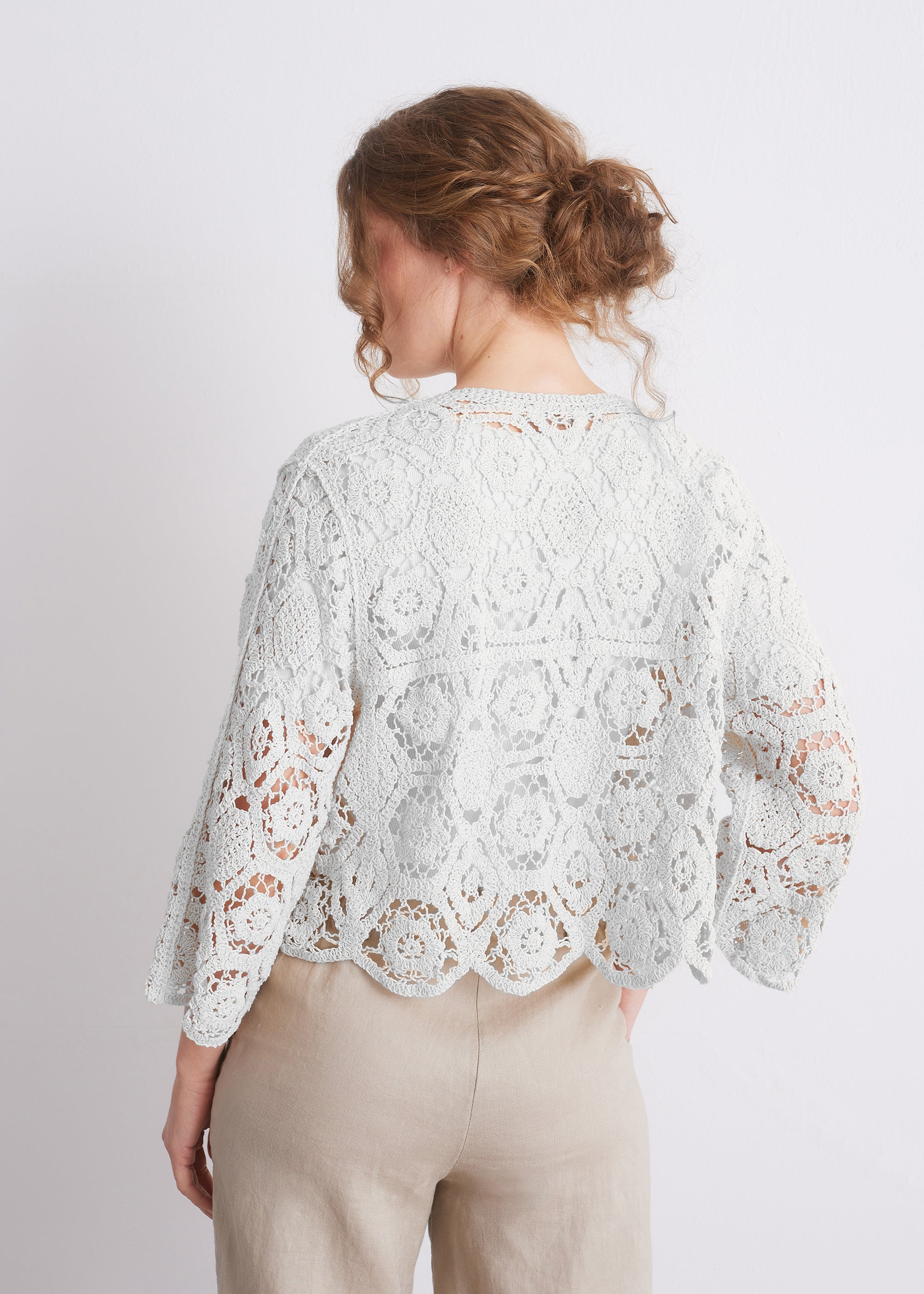 Gehäkelter Cardigan aus Baumwolle