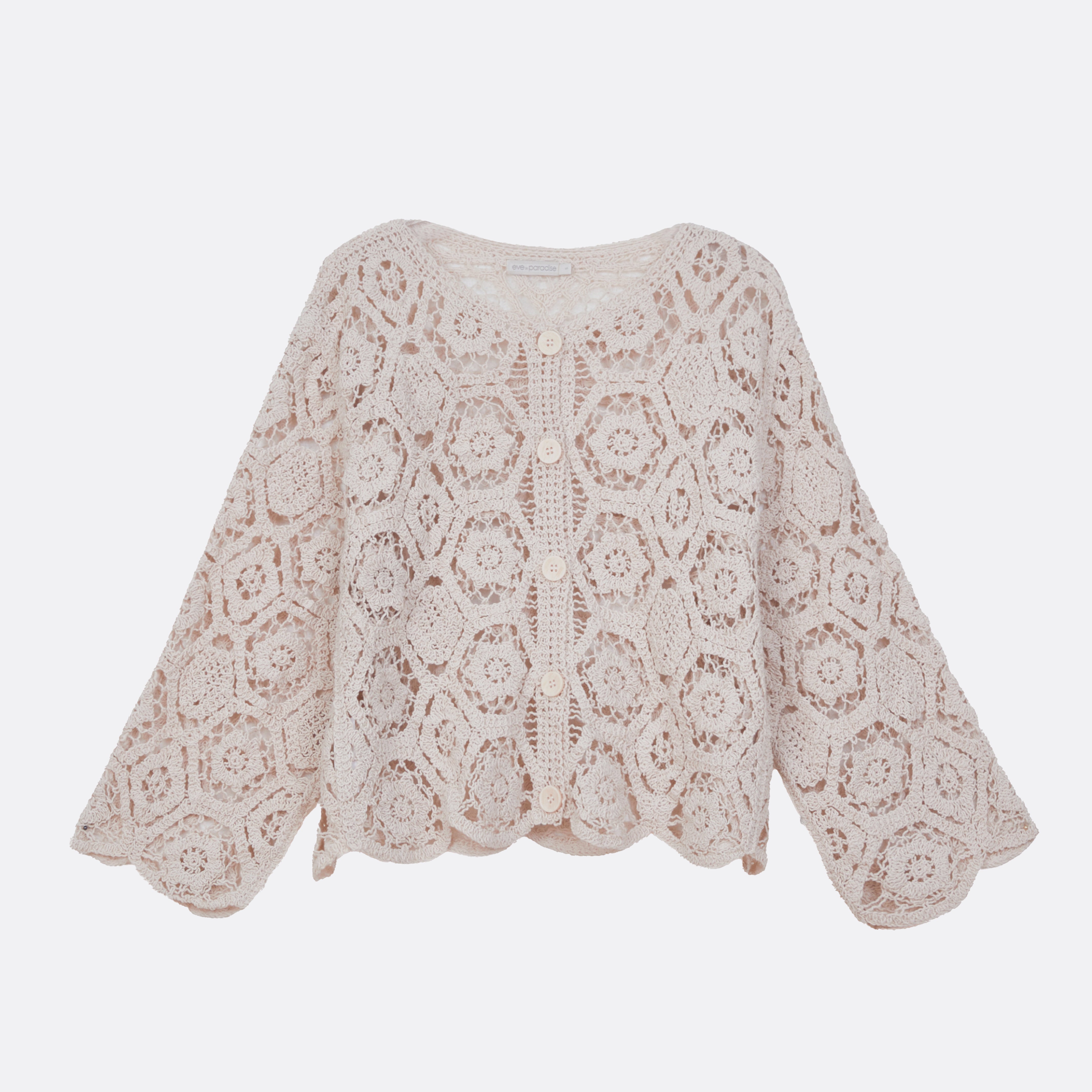 Gehäkelter Cardigan aus Baumwolle