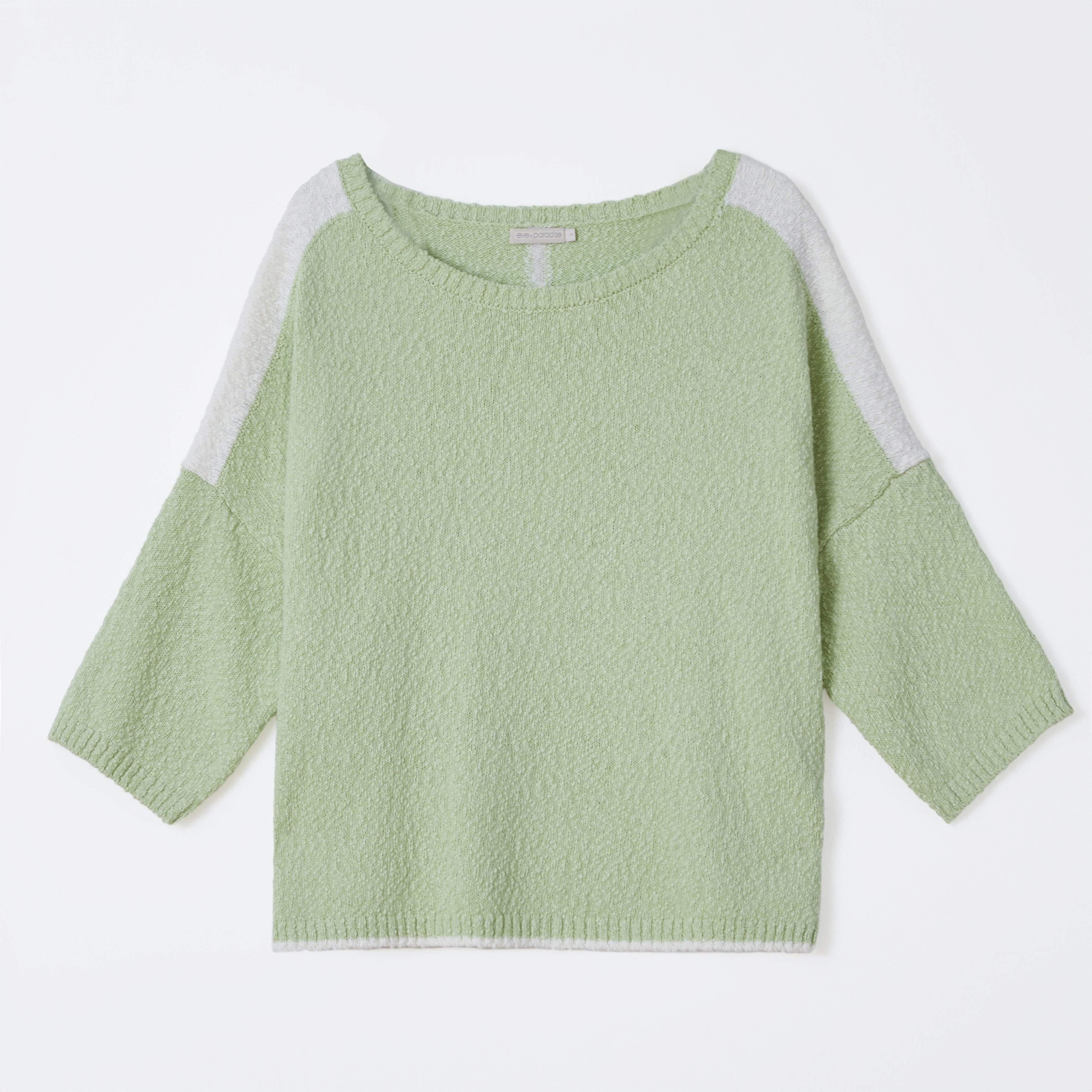 Baumwollpullover mit weitem Rundhalsausschnitt