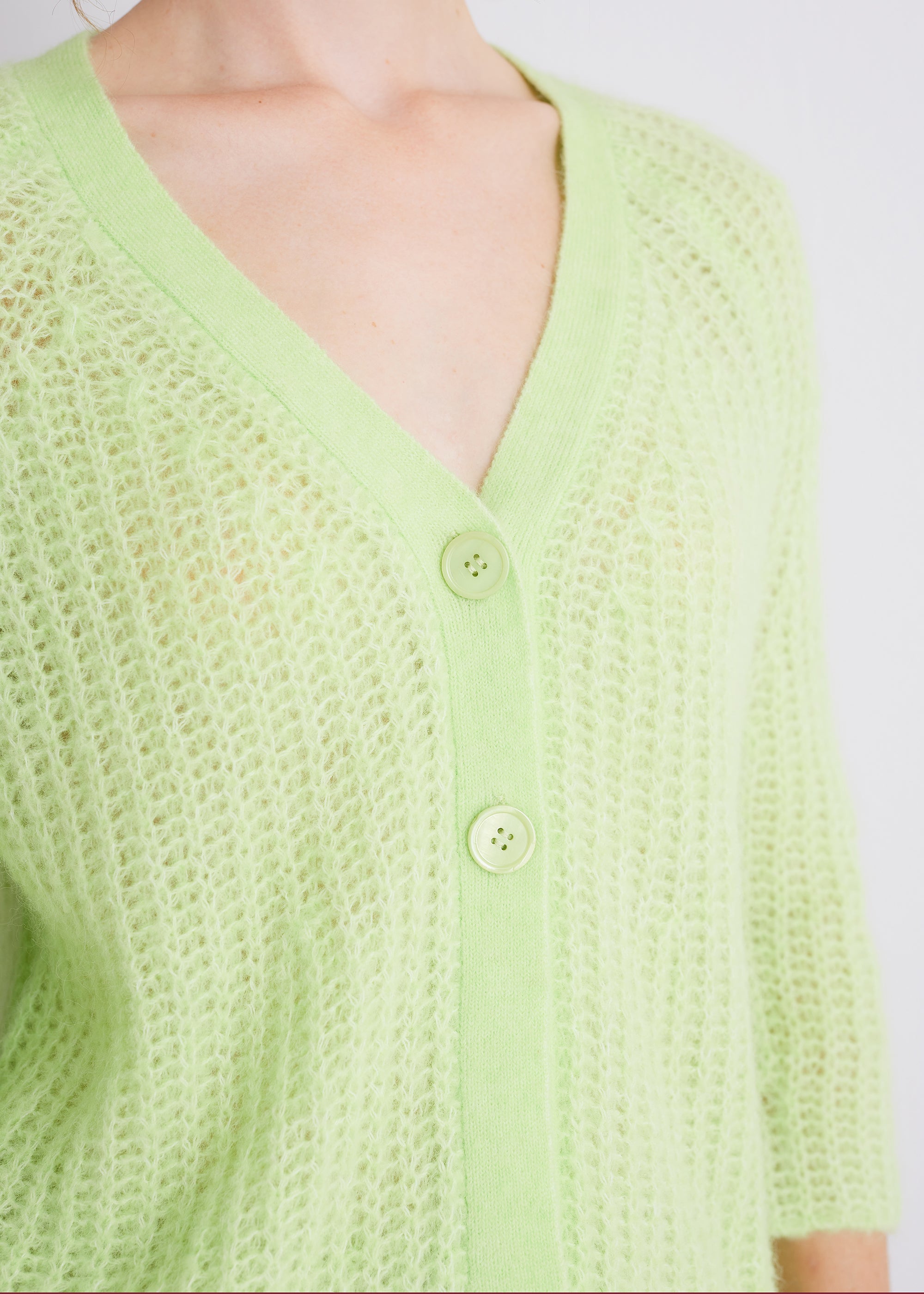 Strukturstrick-Cardigan aus Alpakamix