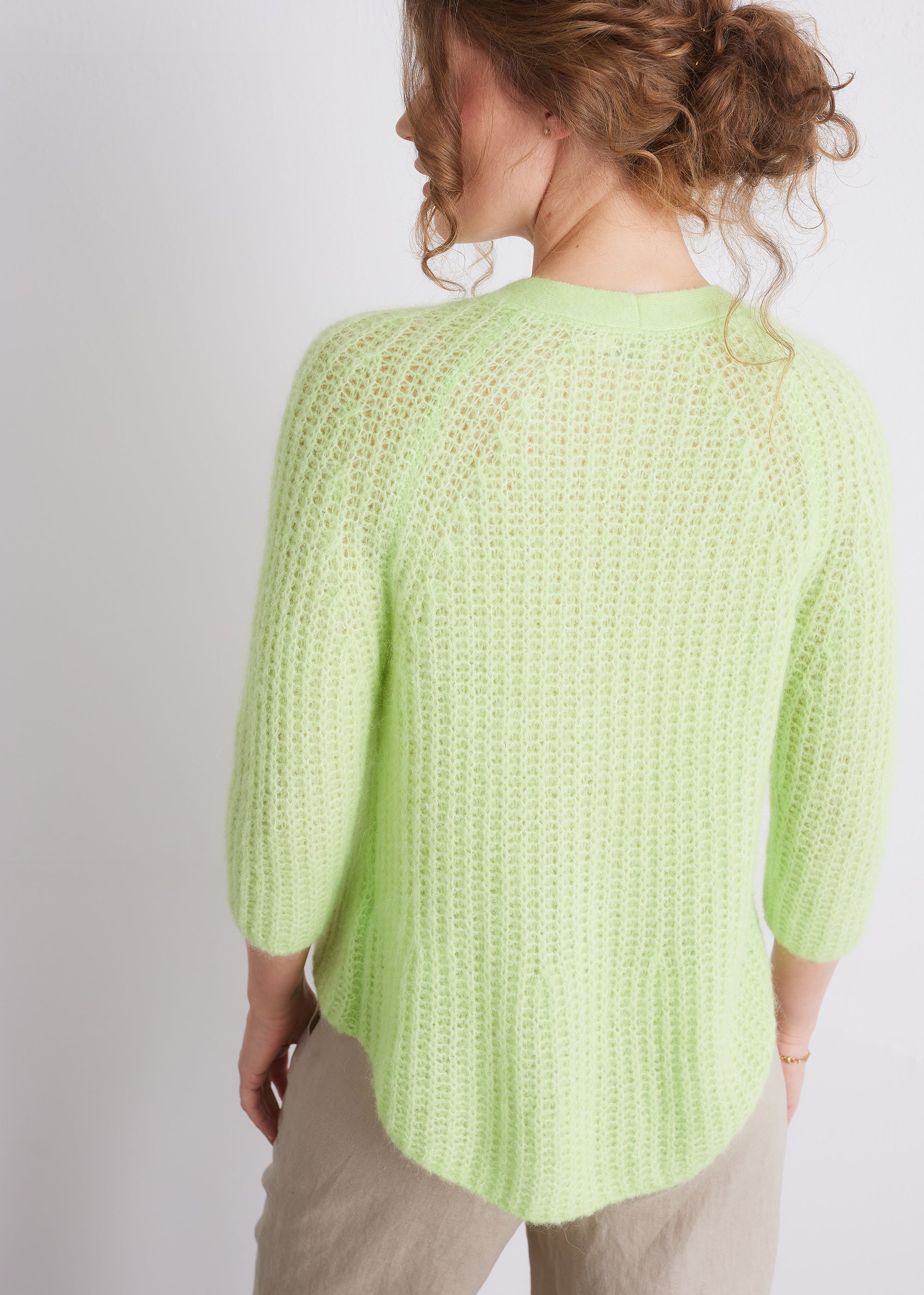 Strukturstrick-Cardigan aus Alpakamix