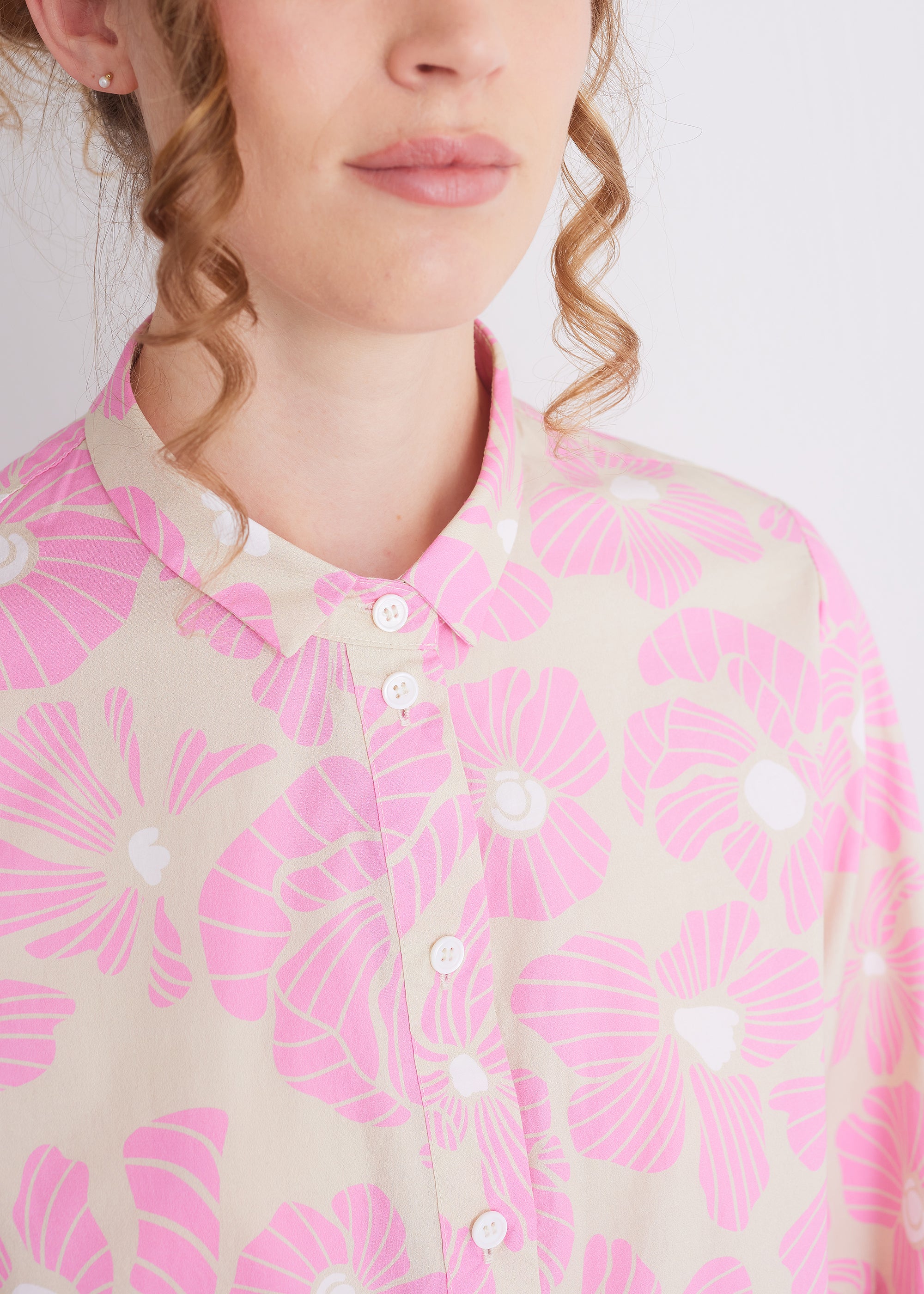 Bluse mit Hemdkragen und Floralprint