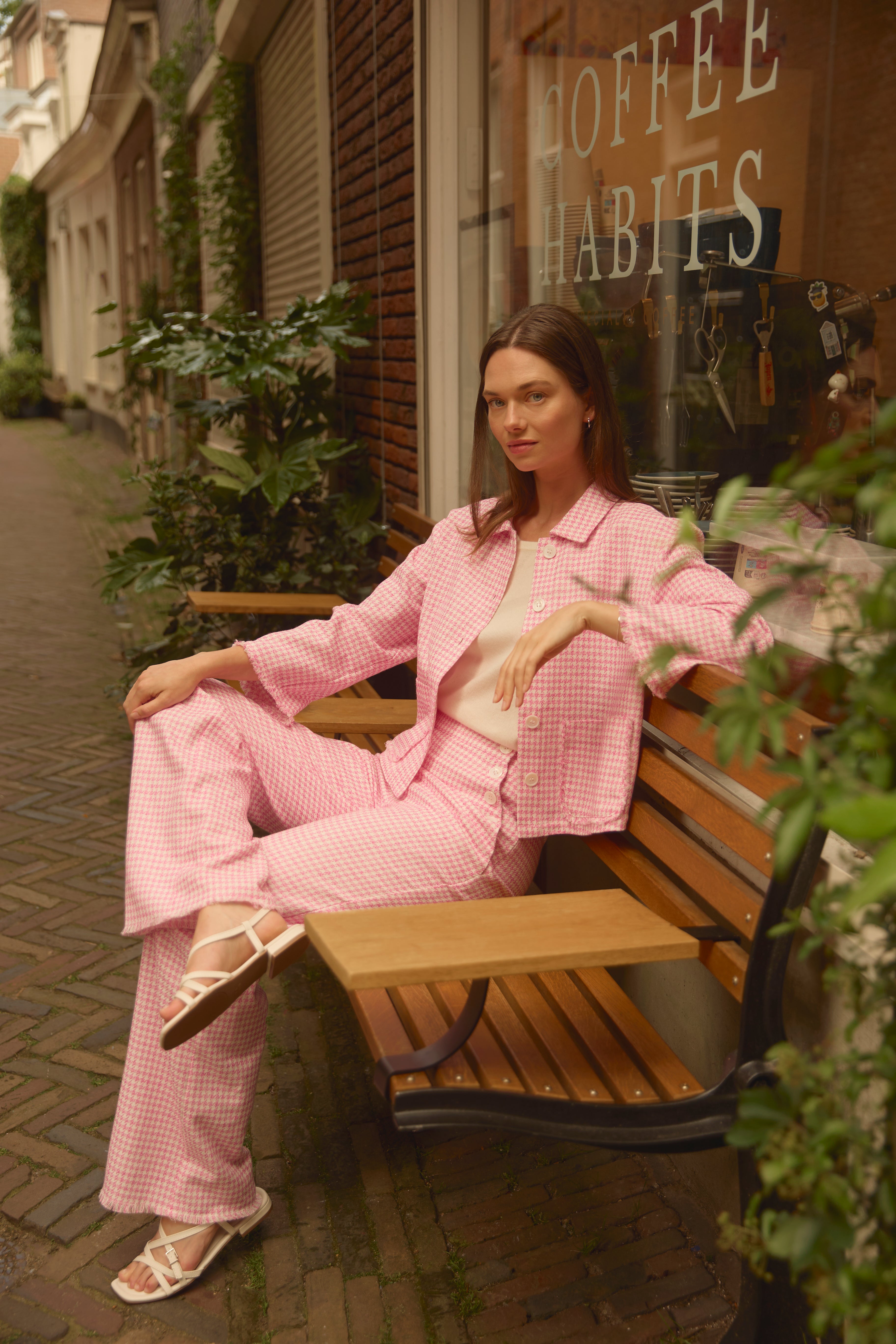 Kurzjacke aus Baumwoll-Hanf-Mischung mit Knopfleiste